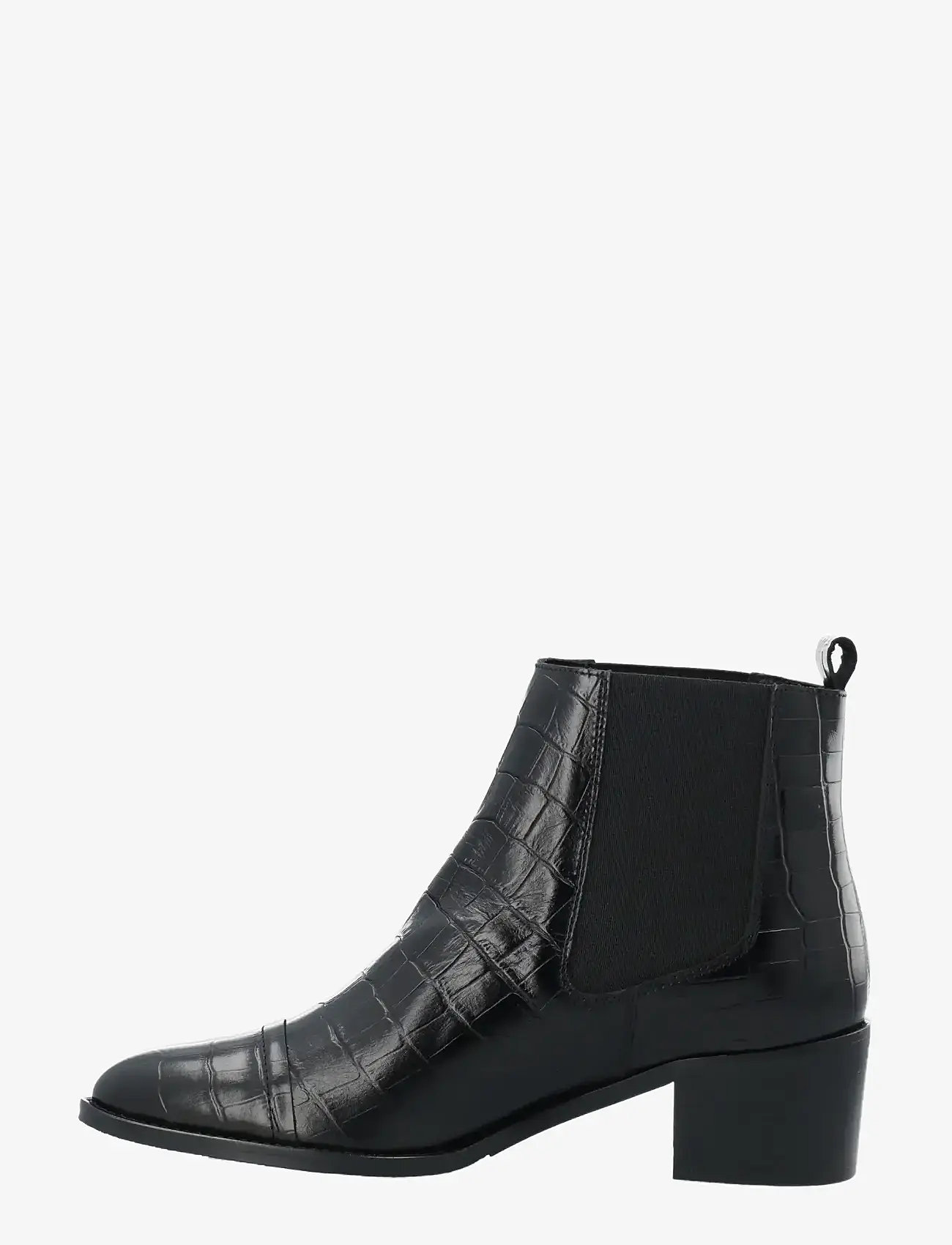 Bianco - BIACAROL Dress Chelsea Boot Croco Embossed Leather - stiefeletten mit absatz - black - 2