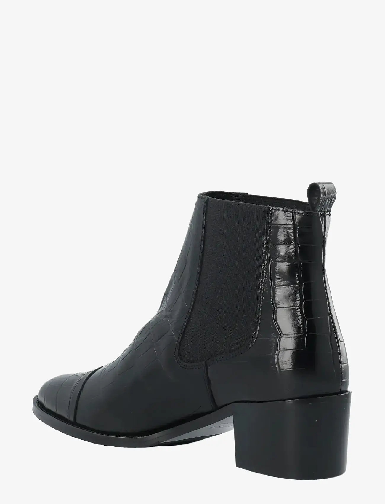 Bianco - BIACAROL Dress Chelsea Boot Croco Embossed Leather - stiefeletten mit absatz - black - 3
