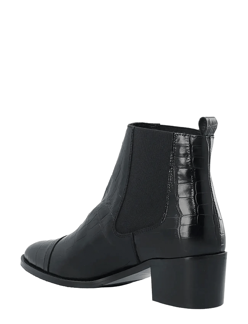 Bianco - BIACAROL Dress Chelsea Boot Croco Embossed Leather - stiefeletten mit absatz - black - 3