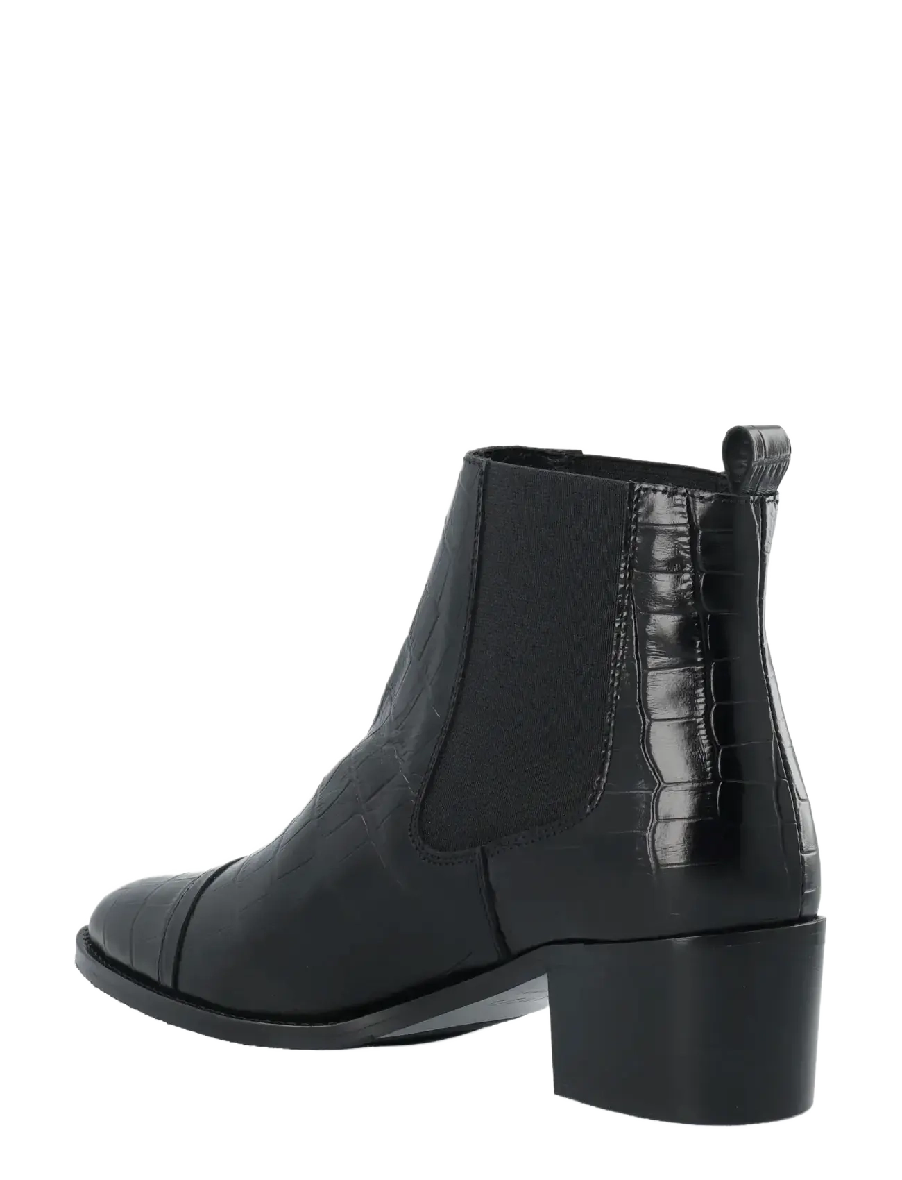 Bianco - BIACAROL Dress Chelsea Boot Croco Embossed Leather - bottines à talons - black - 3