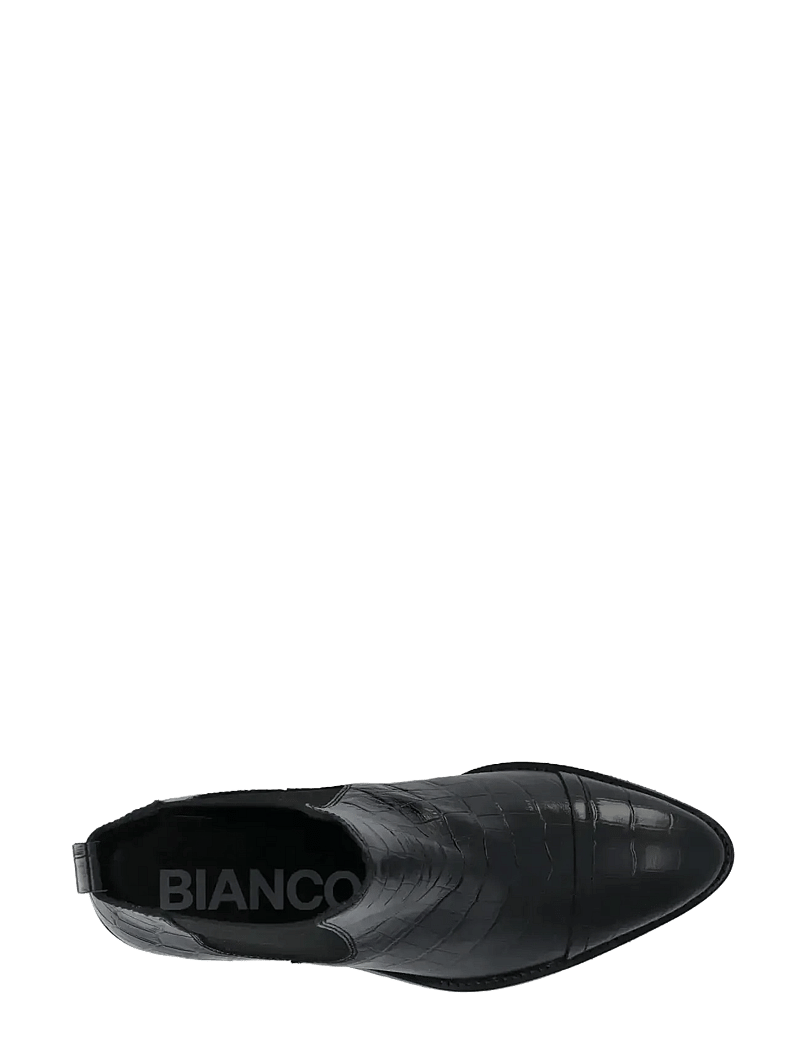 Bianco - BIACAROL Dress Chelsea Boot Croco Embossed Leather - stiefeletten mit absatz - black - 4