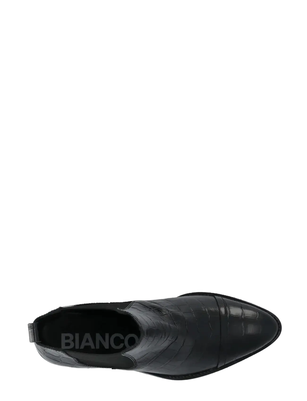Bianco - BIACAROL Dress Chelsea Boot Croco Embossed Leather - bottines à talons - black - 4