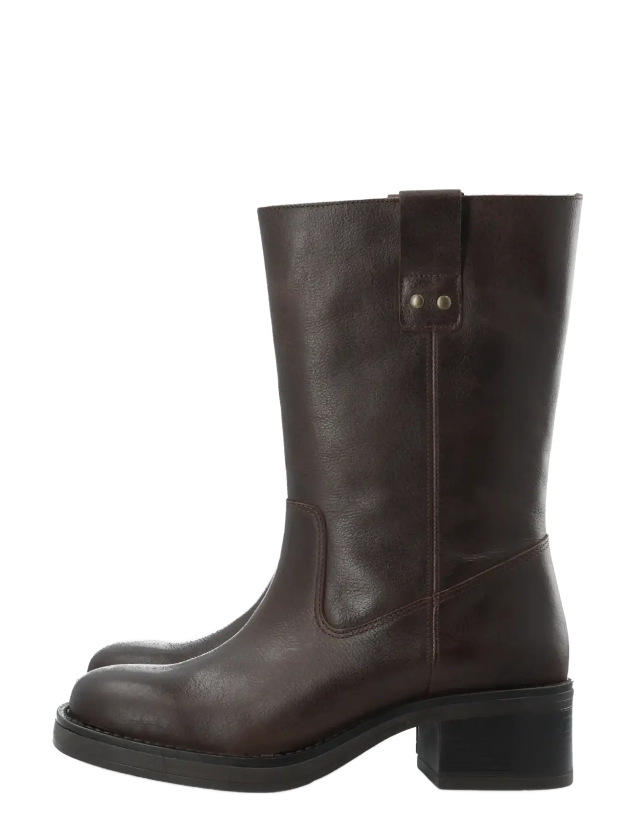 Bianco BIAMARY Mid Pull On Boot Pull Up Leather - Jalanõud - BROWN / brown