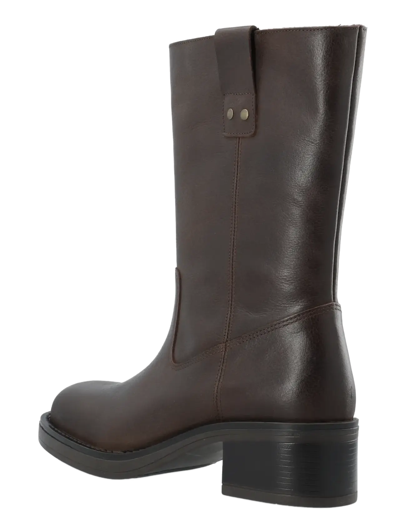 Bianco - BIAMARY Mid Pull On Boot Pull Up Leather - kontsaga poolsaapad - brown - 2