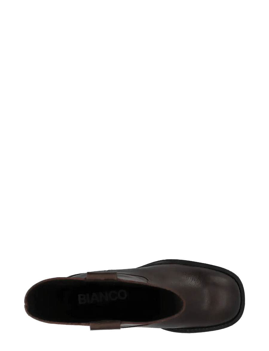 Bianco - BIAMARY Mid Pull On Boot Pull Up Leather - stiefeletten mit absatz - brown - 4