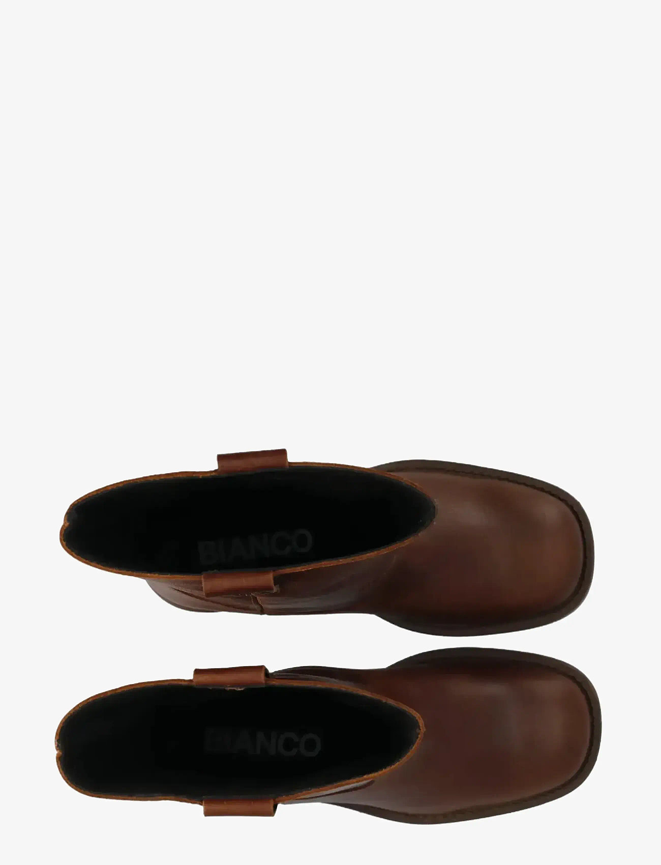 Bianco - BIAMARY Mid Pull On Boot Pull Up Leather - hohe absätze - cognac - 4