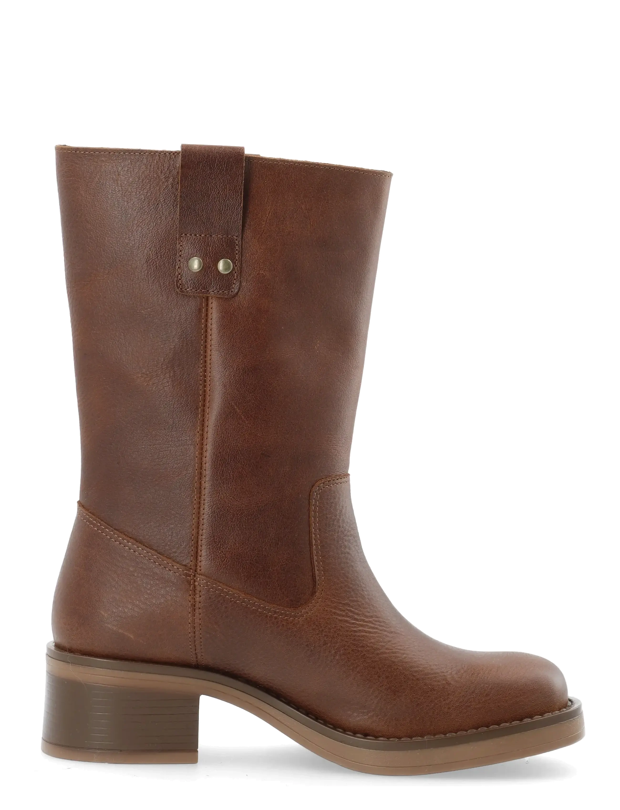 Bianco - BIAMARY Mid Pull On Boot Pull Up Leather - heeled ankle boots - cognac - 2