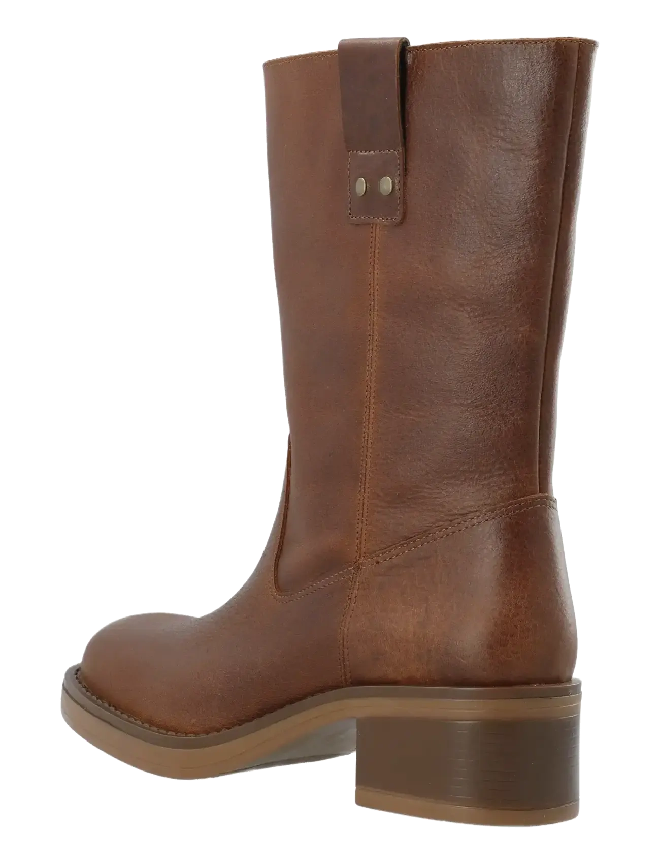 Bianco - BIAMARY Mid Pull On Boot Pull Up Leather - heeled ankle boots - cognac - 3