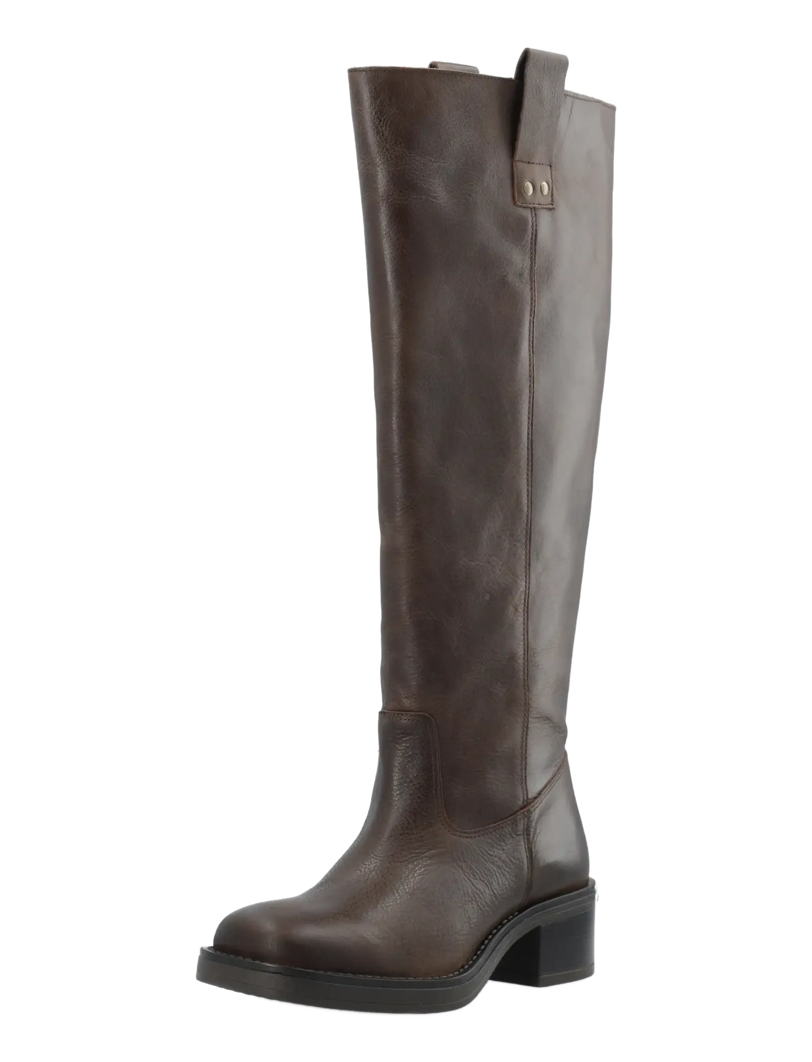 Bianco Biamary Knee High Pull On Boot Pull Up Leather, 39, Brown, Støvler > Lange, Dame