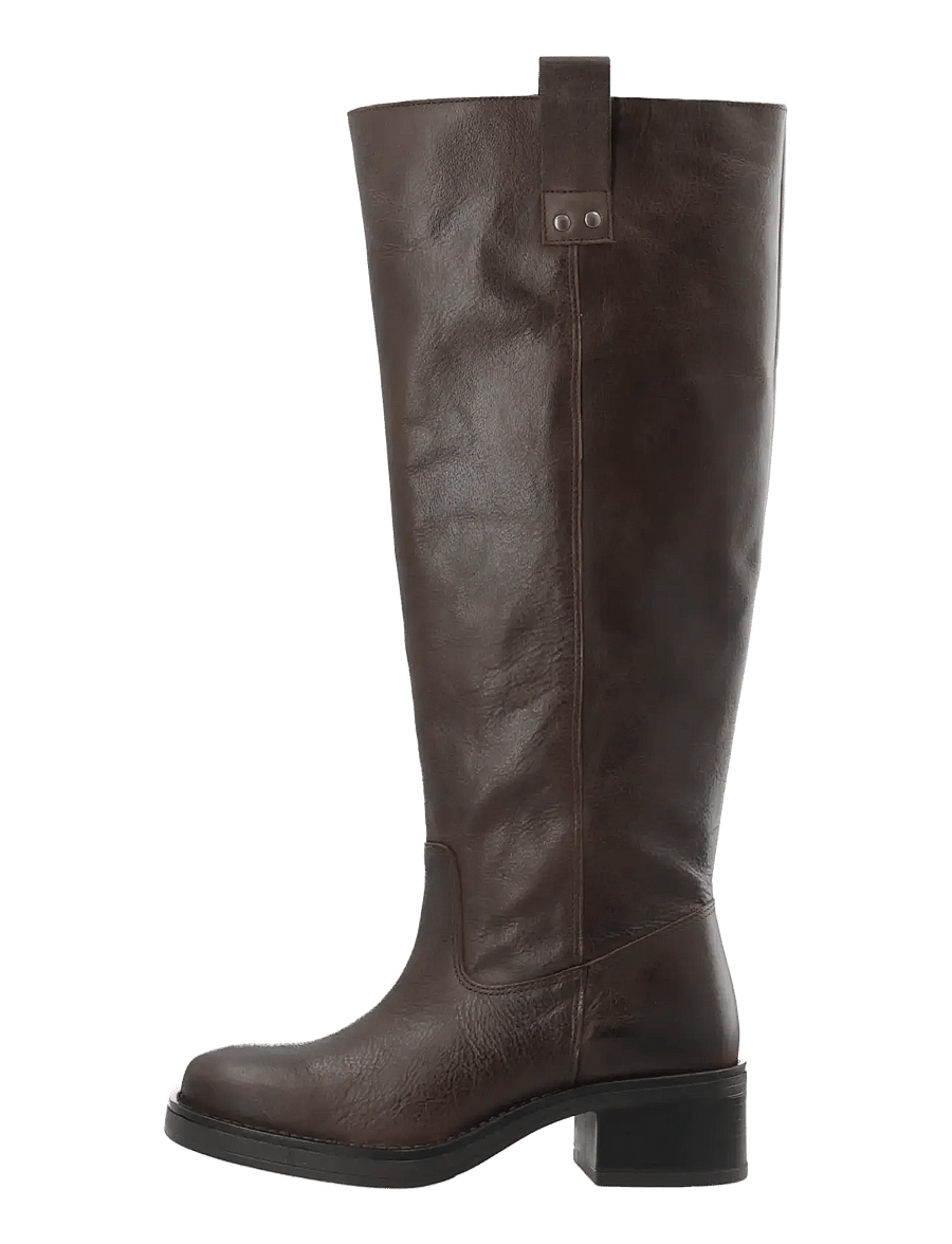 Bianco - BIAMARY Knee High Pull On Boot Pull Up Leather - kniehohe stiefel - brown - 1