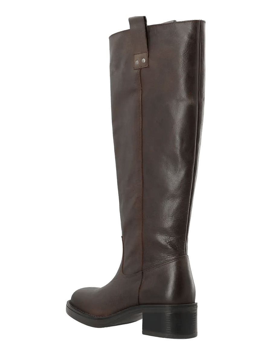 Bianco - BIAMARY Knee High Pull On Boot Pull Up Leather - kniehohe stiefel - brown - 2