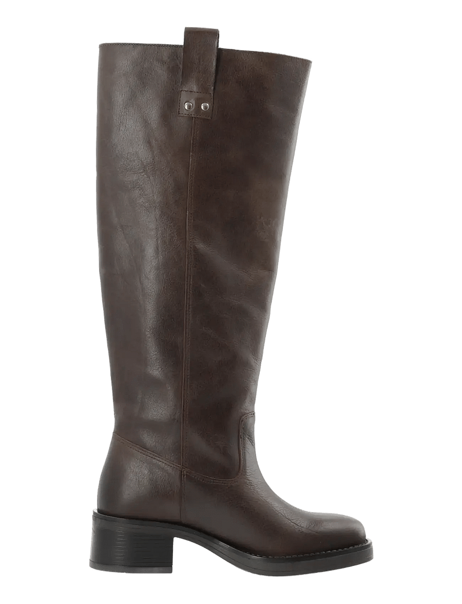 Bianco - BIAMARY Knee High Pull On Boot Pull Up Leather - kniehohe stiefel - brown - 3
