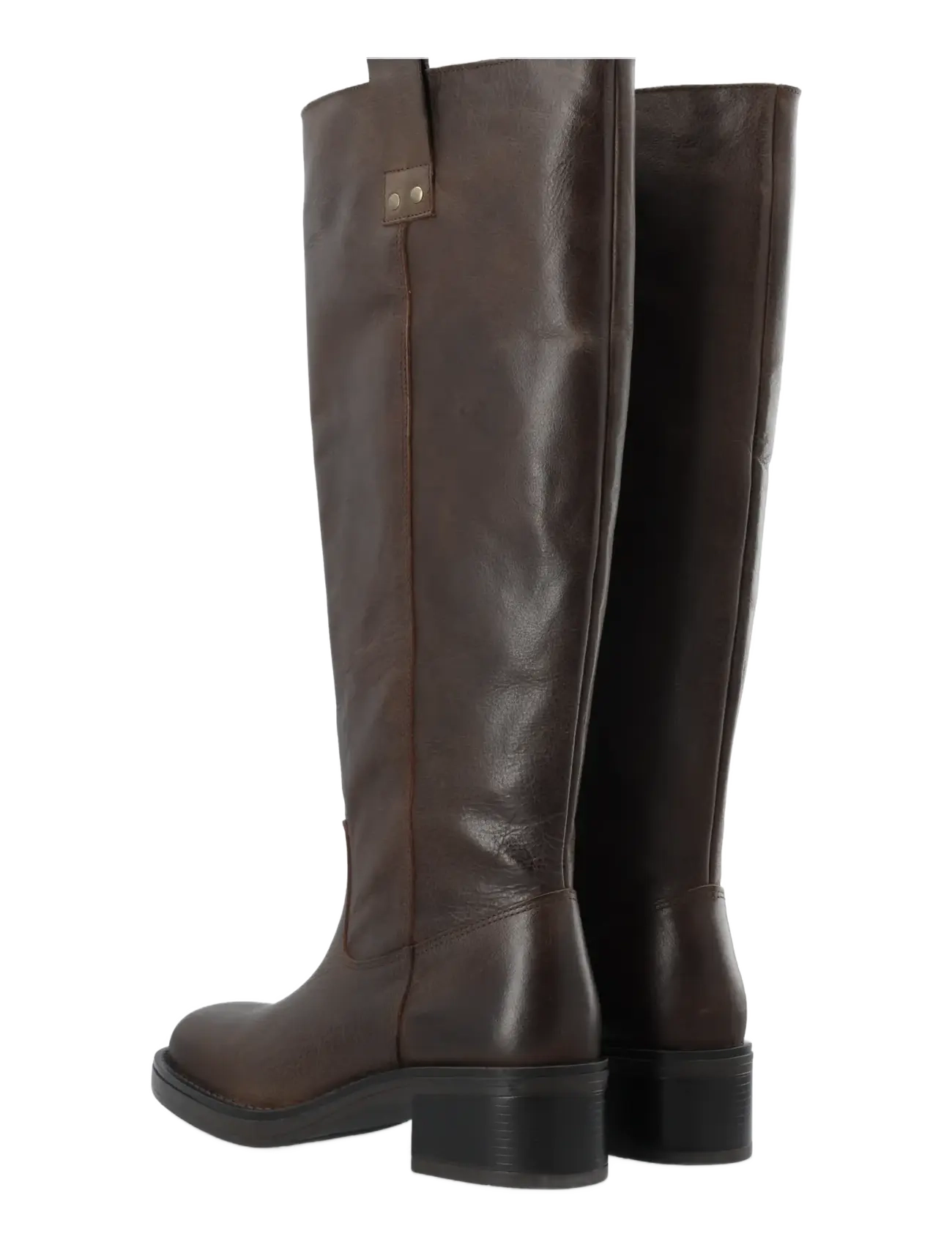 Bianco - BIAMARY Knee High Pull On Boot Pull Up Leather - põlveni saapad - brown - 5
