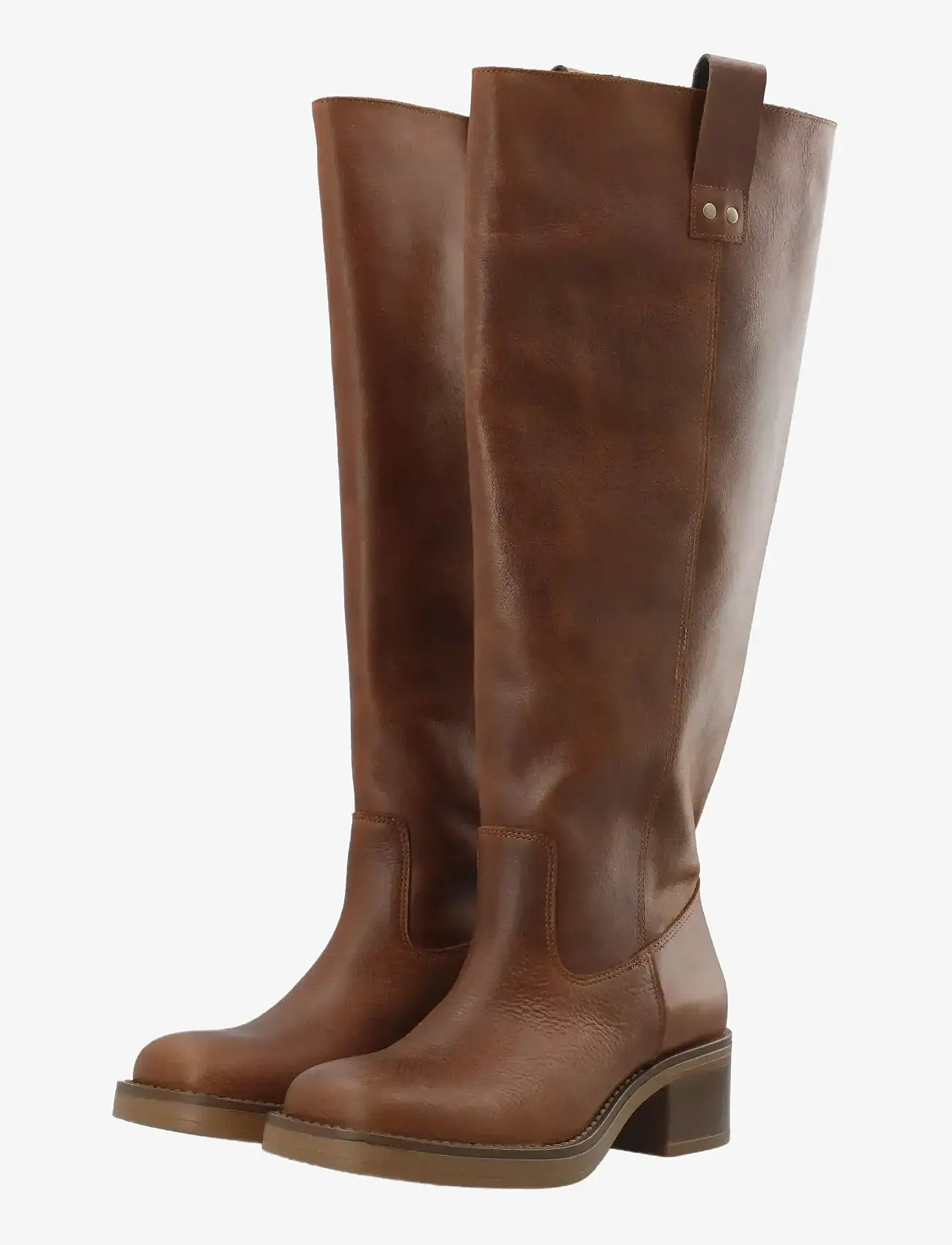 Bianco - BIAMARY Knee High Pull On Boot Pull Up Leather - damen - cognac - 5