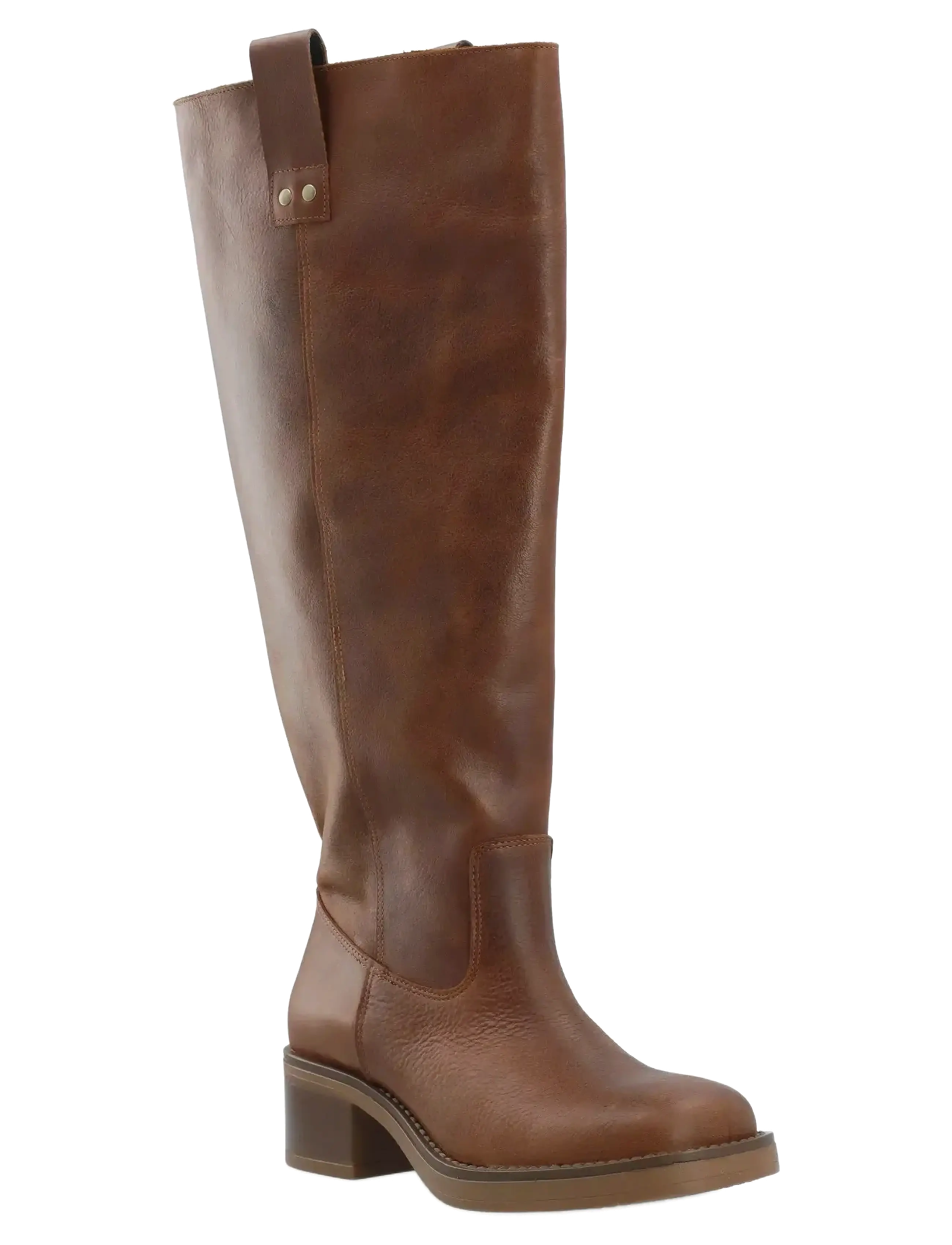 Bianco - BIAMARY Knee High Pull On Boot Pull Up Leather - langskaftede støvler - cognac - 3