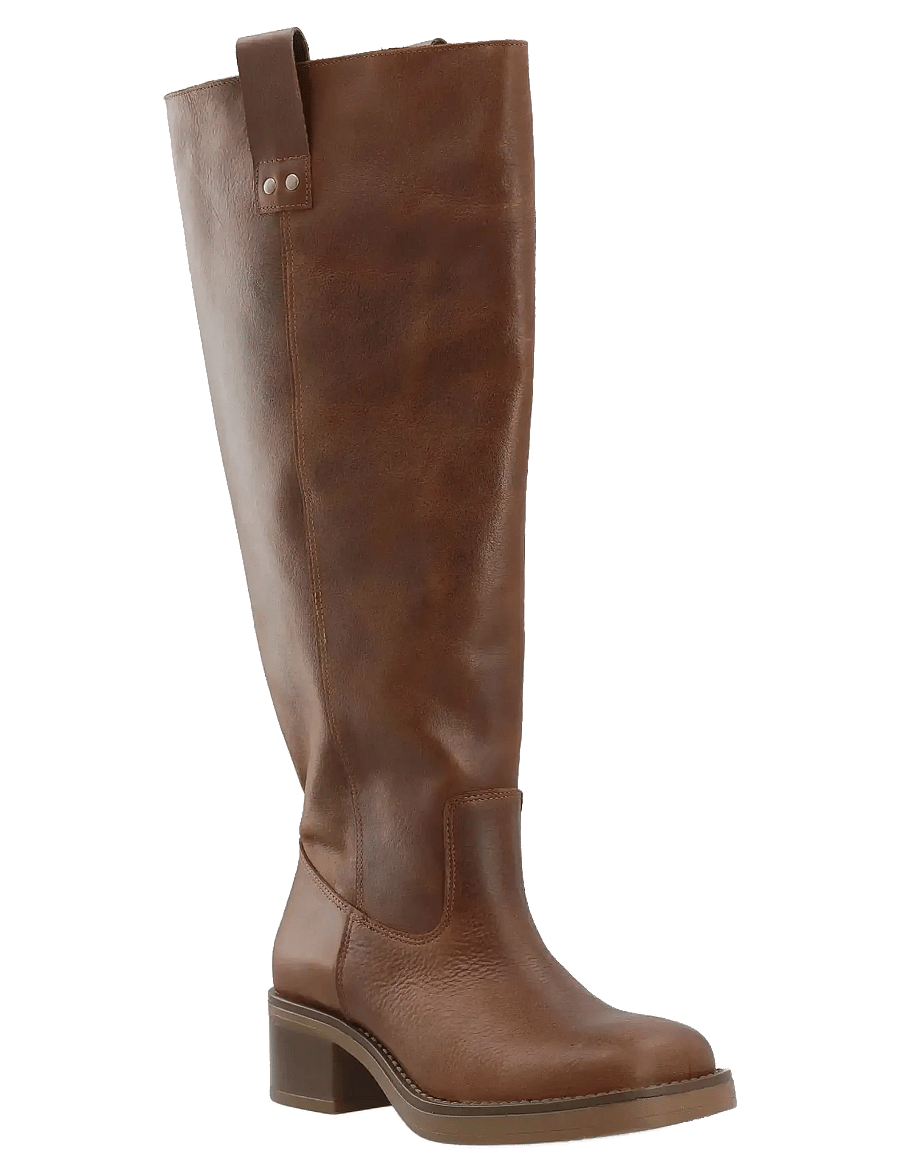 Bianco - BIAMARY Knee High Pull On Boot Pull Up Leather - kniehohe stiefel - cognac - 3