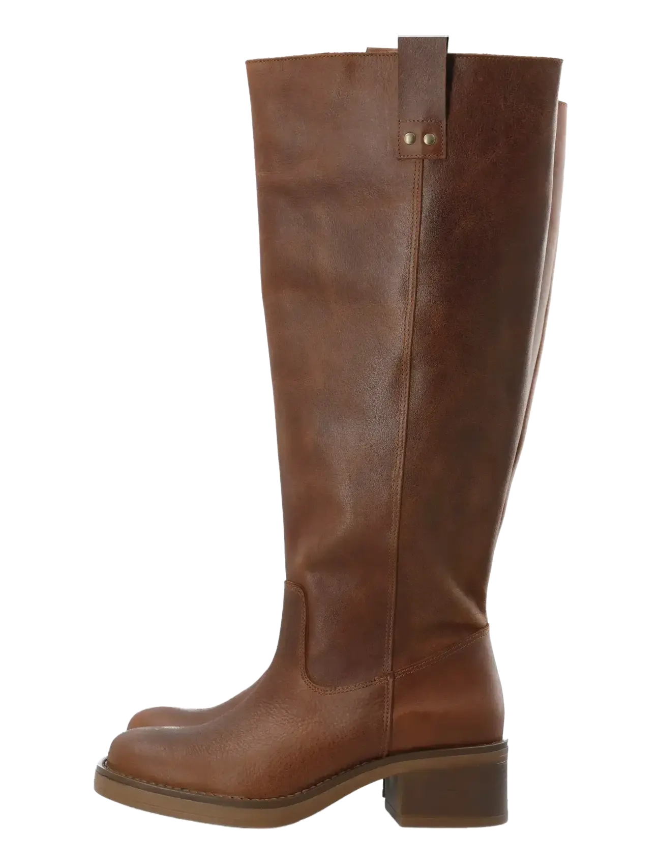 Bianco - BIAMARY Knee High Pull On Boot Pull Up Leather - langskaftede støvler - cognac - 5