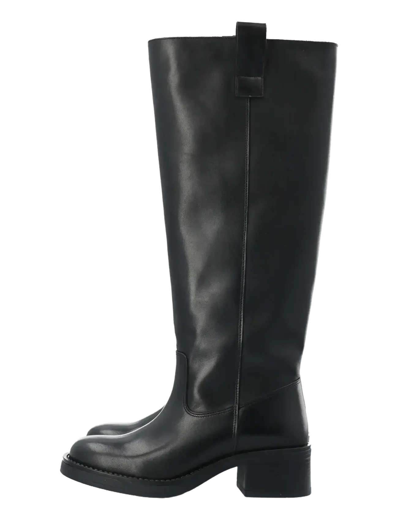 Bianco - BIAMARY Knee High Pull On Boot Smooth Leather - pika säärega saapad - black - 5