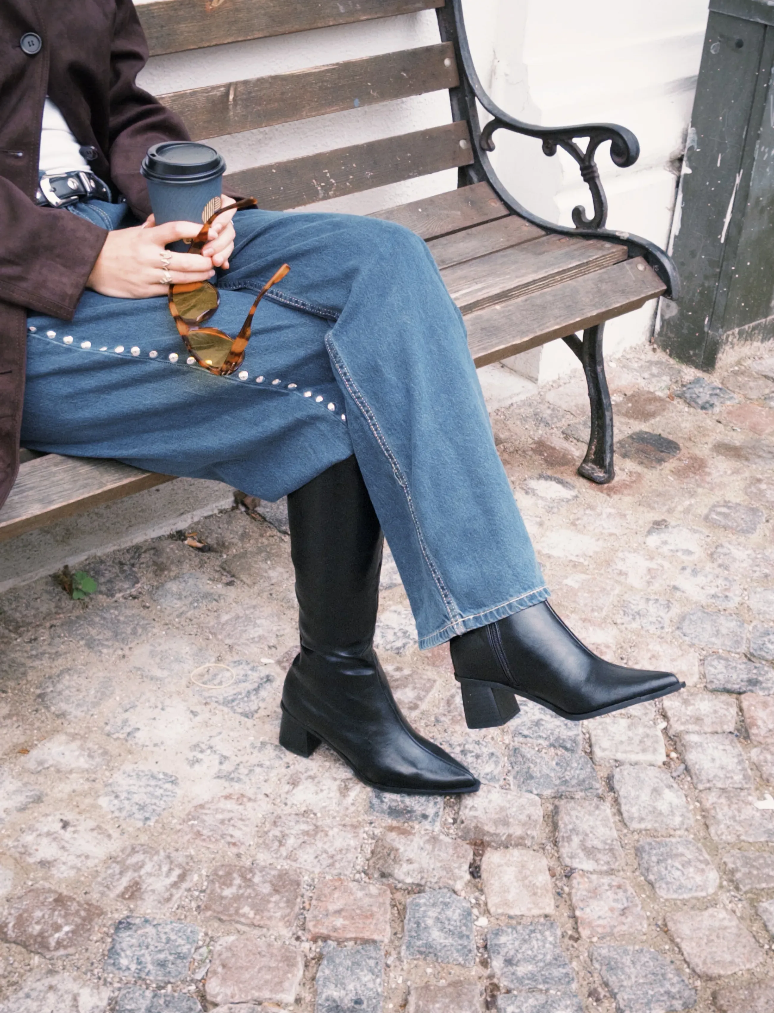 Bianco Bialeonora Tall Zip Boot Faux Leather, 41, Black, Tall Boots > Knee High Boots, Dame
