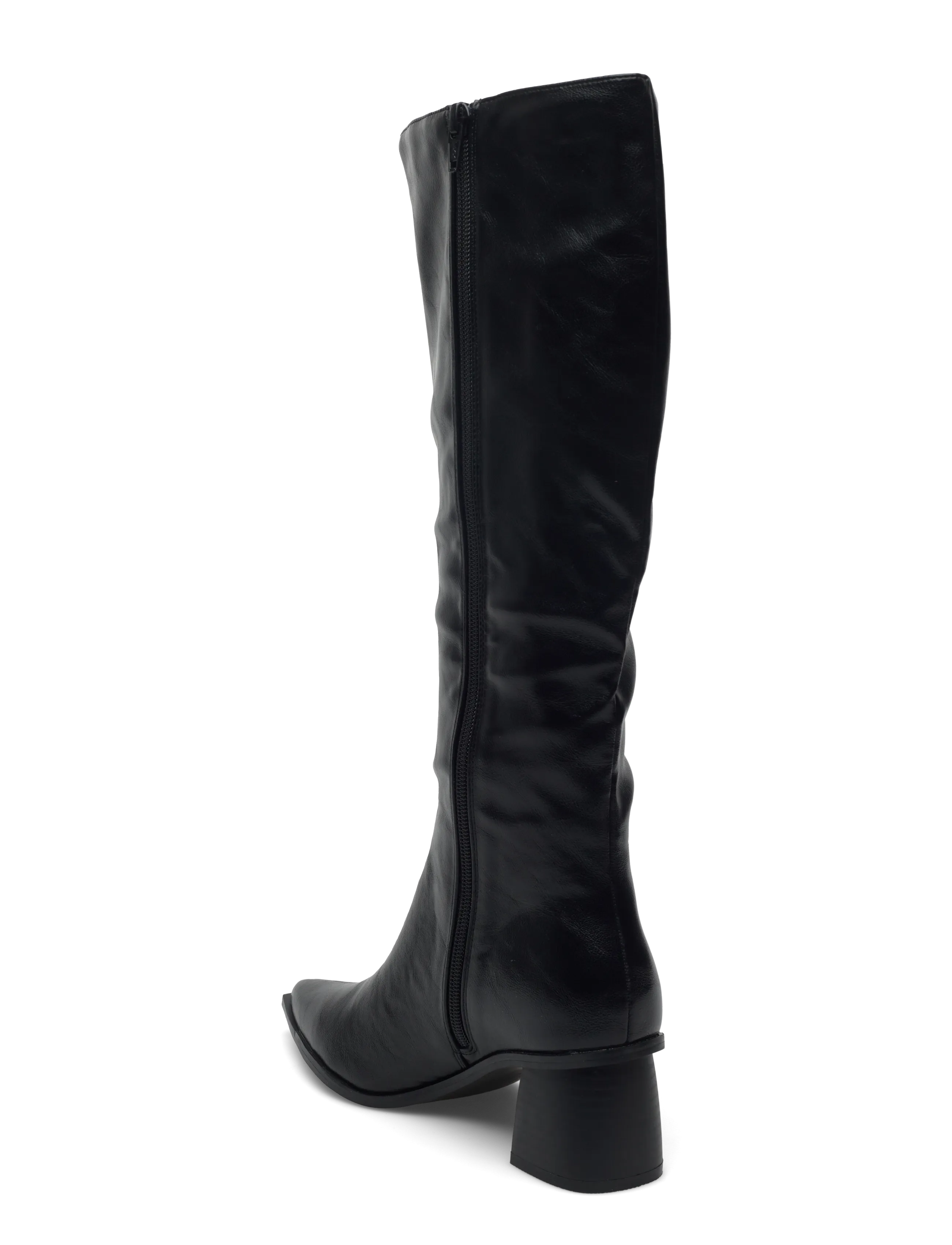 Bianco - BIALEONORA Tall Zip Boot Faux Leather - kozaki do kolan - black - 3