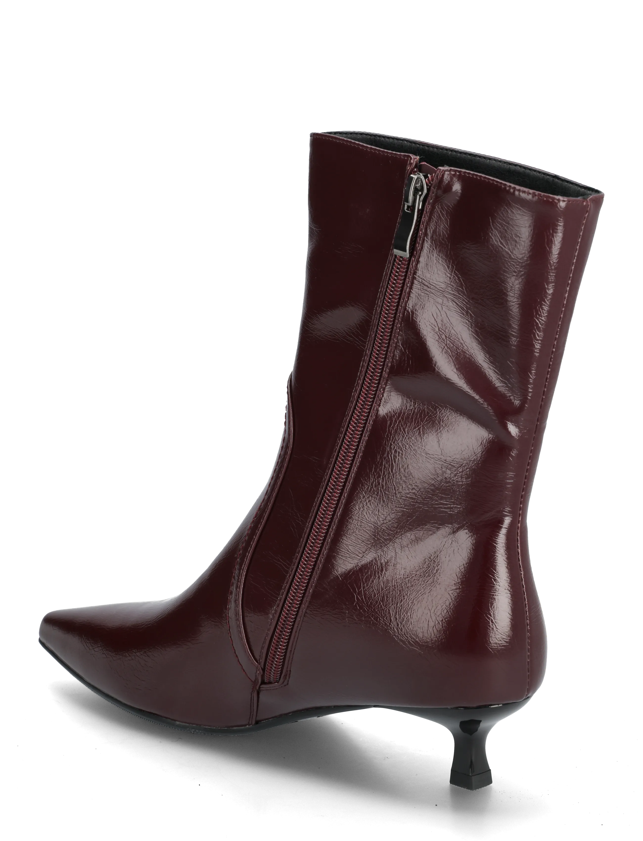 Bianco - BIAJESSICA Zip Boot Faux Leather - stiefeletten mit absatz - burgundy - 3