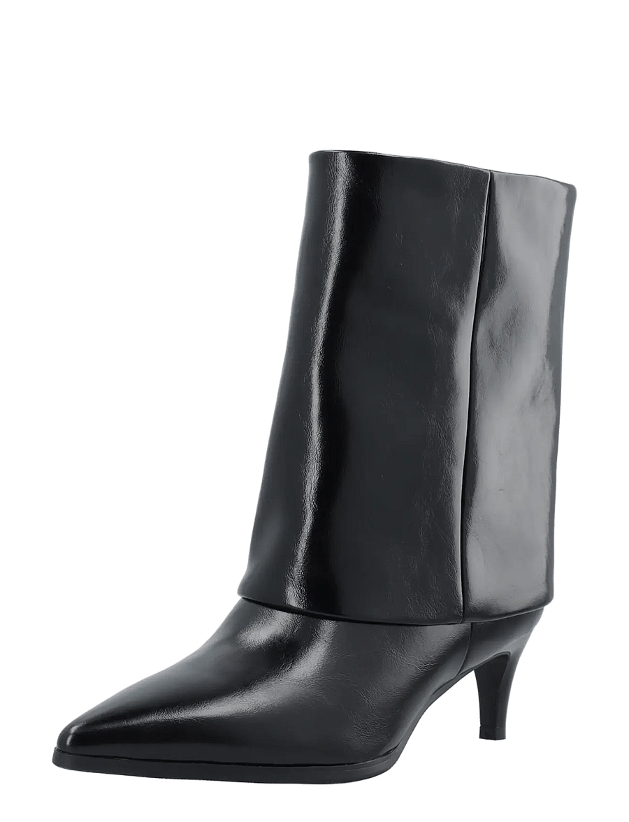 Bianco - BIAABBIE Mid Fold Over Boot Faux Leather - stövletter - black pratia - 0