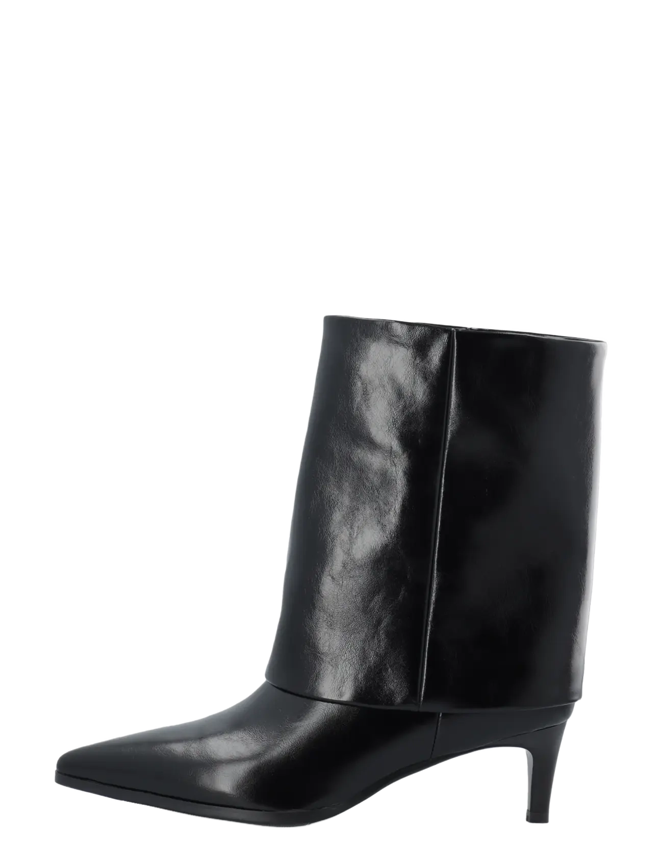 Bianco - BIAABBIE Mid Fold Over Boot Faux Leather - stövletter - black pratia - 1