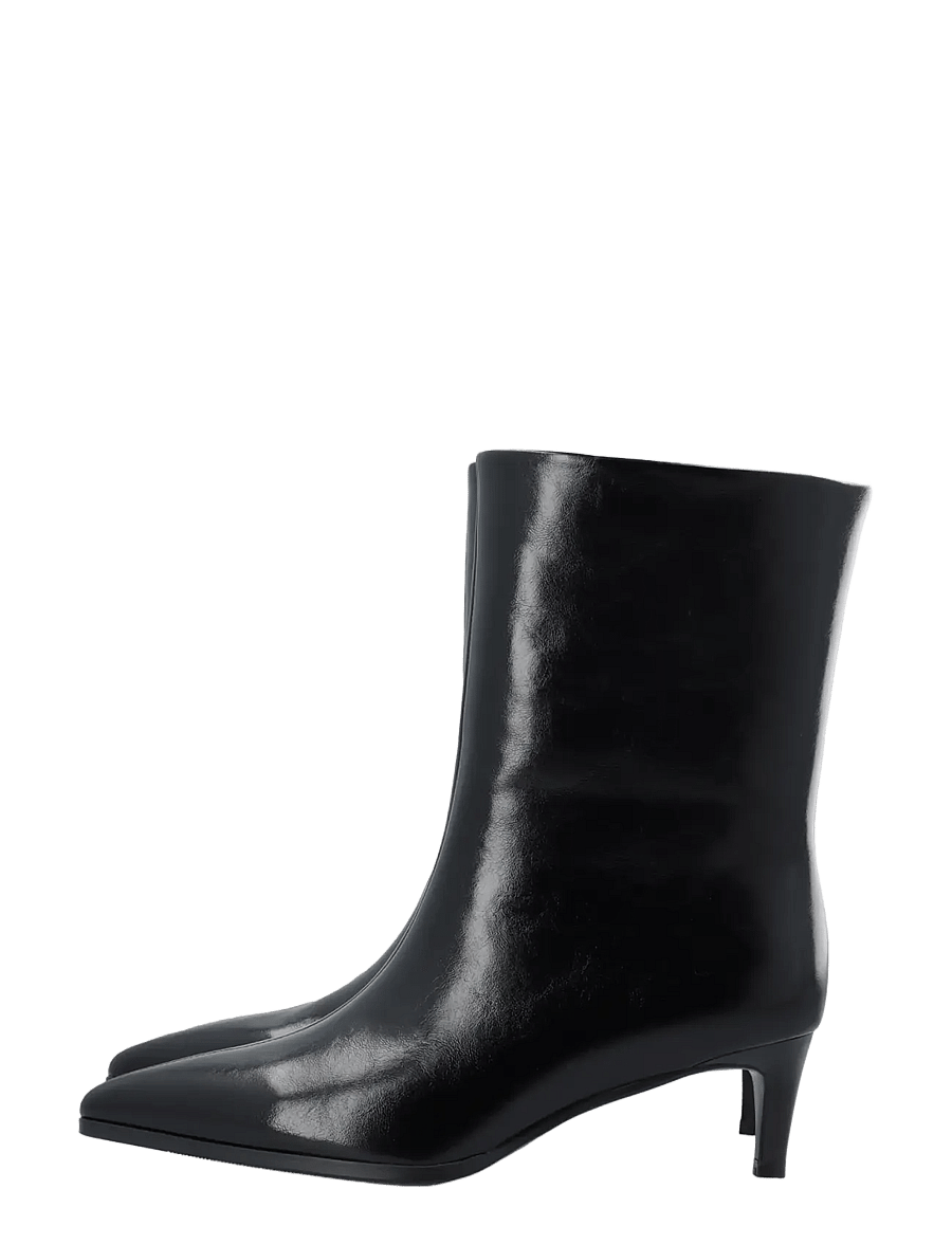 Bianco - BIAABBIE Mid Pull On Boot Faux Leather - heeled ankle boots - black - 5