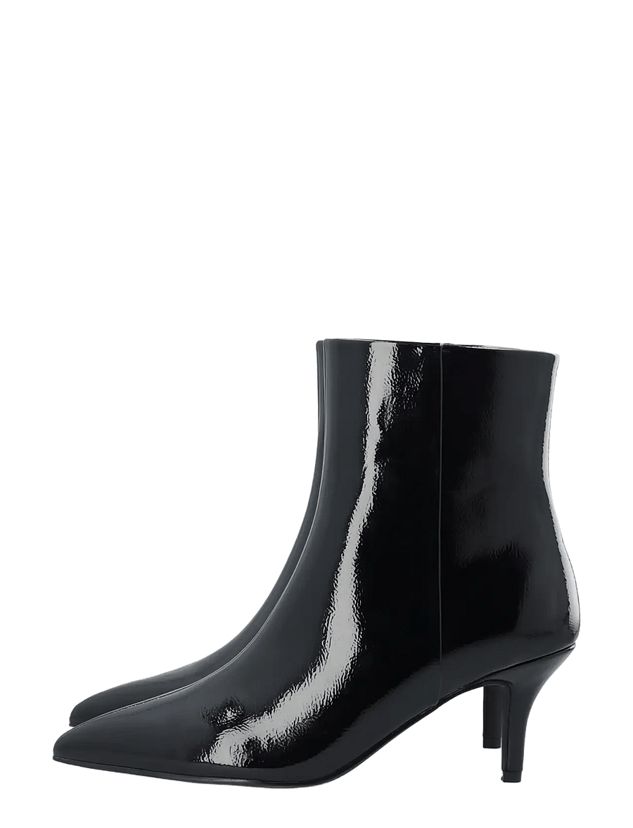 Bianco - BIATYRA Ankel Zip Boot Faux Leather - kontsaga poolsaapad - black patent - 5