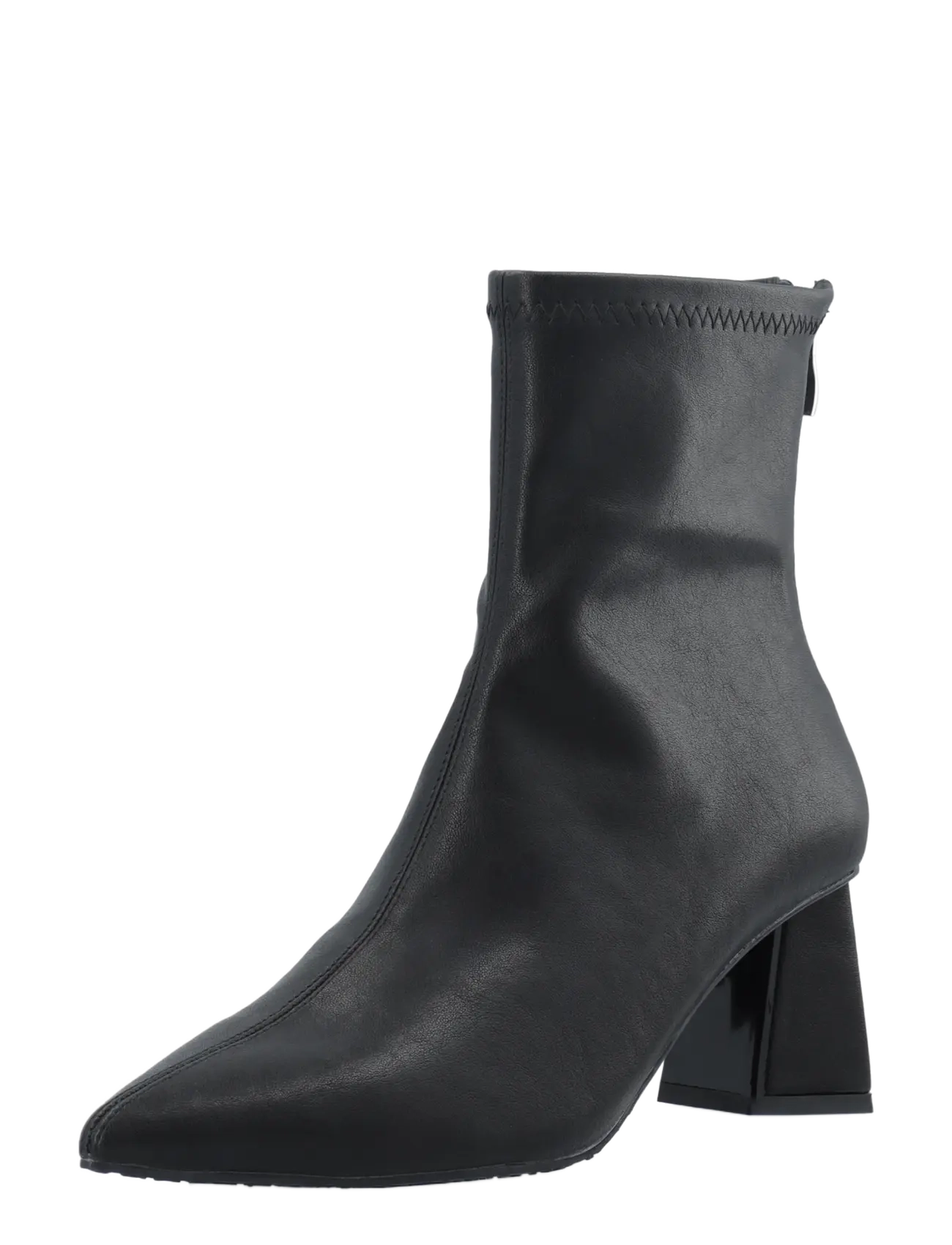 Bianco BIAMARALYN Back Zip Boot Faux Leather - Everyday Style - BLACK / black