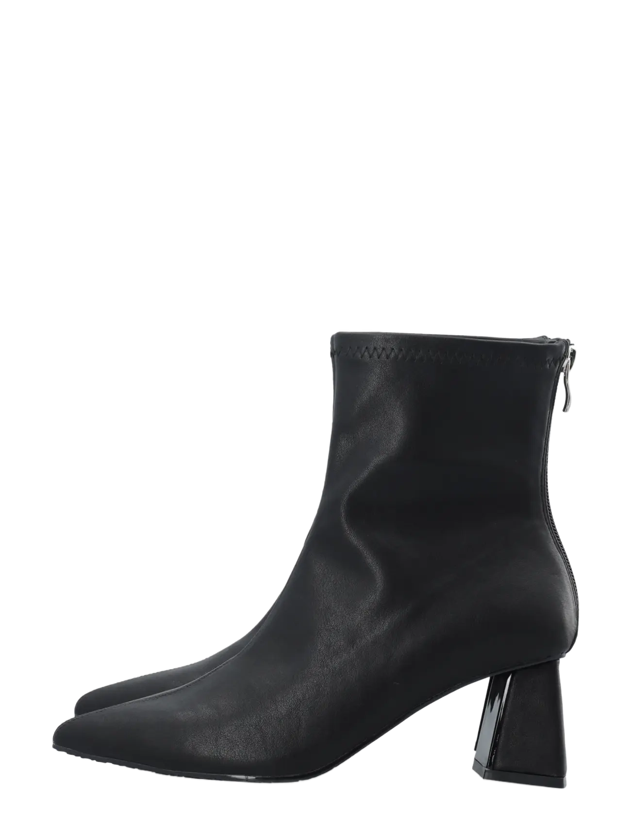 Bianco - BIAMARALYN Back Zip Boot Faux Leather - heeled ankle boots - black - 5