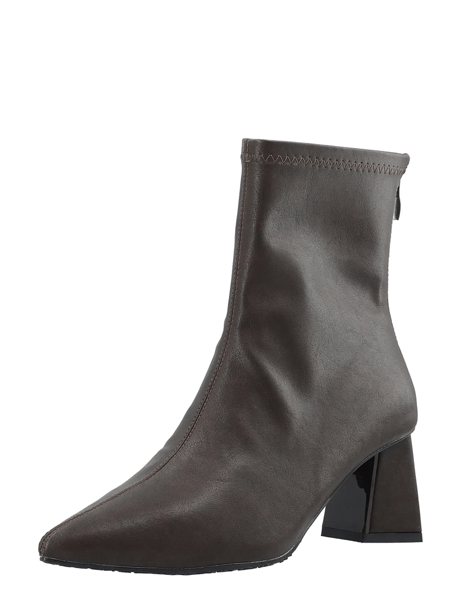 Bianco - BIAMARALYN Back Zip Boot Faux Leather - stiefeletten mit absatz - brown - 0