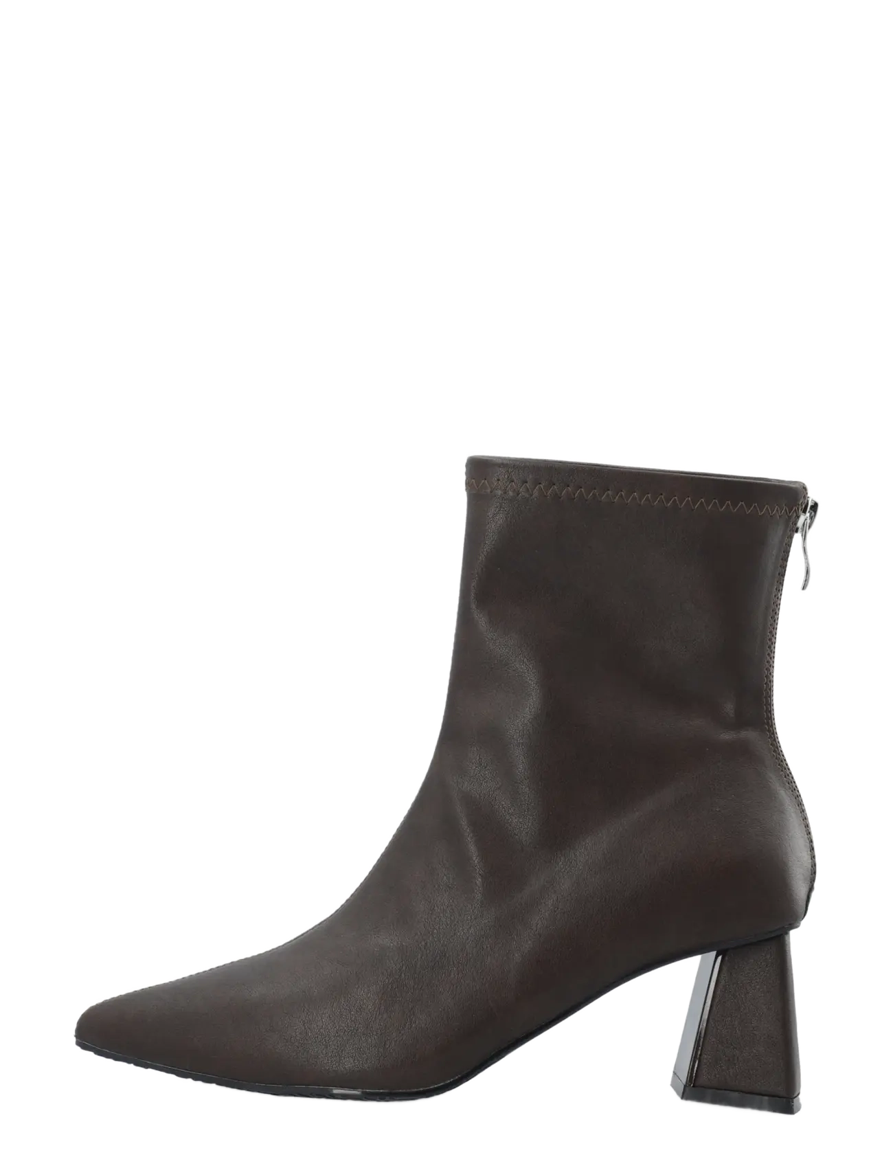 Bianco - BIAMARALYN Back Zip Boot Faux Leather - stiefeletten mit absatz - brown - 1