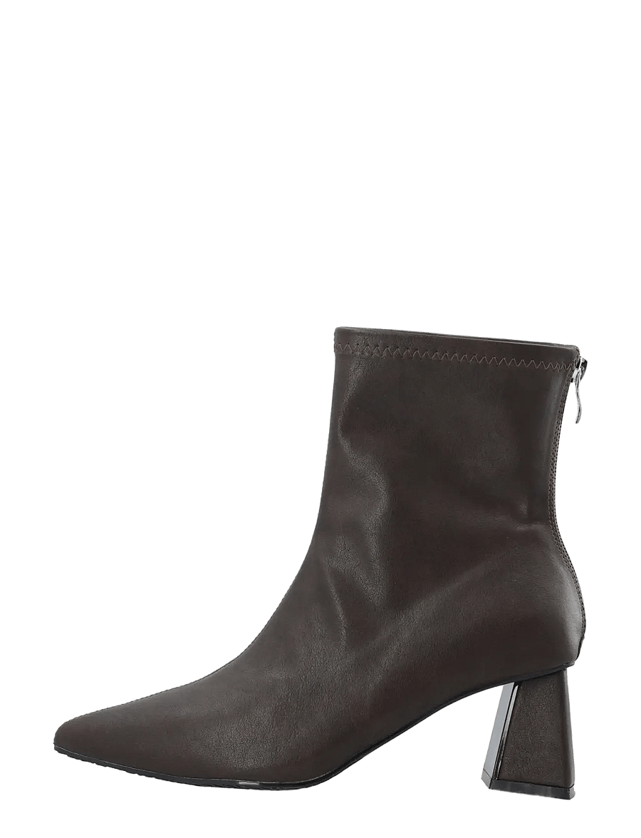 Bianco - BIAMARALYN Back Zip Boot Faux Leather - stiefeletten mit absatz - brown - 1