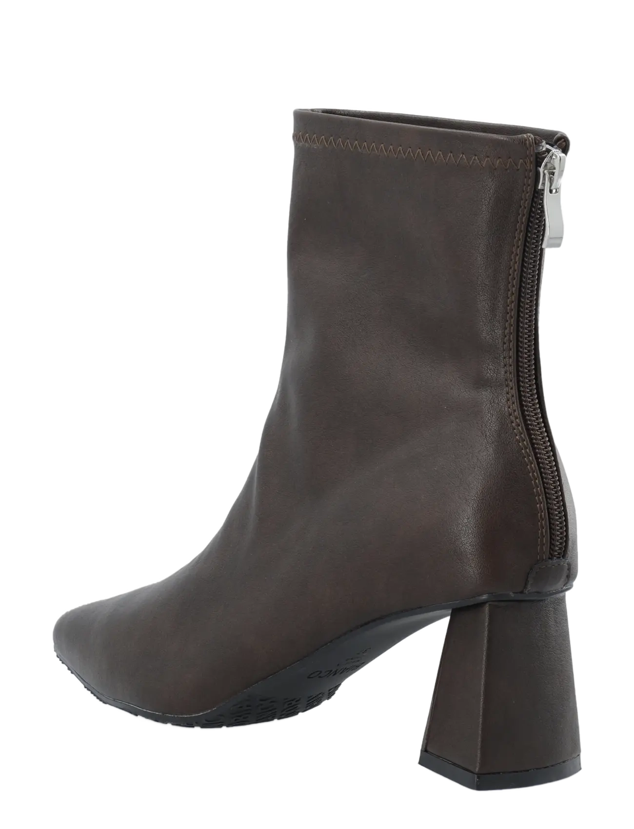 Bianco - BIAMARALYN Back Zip Boot Faux Leather - stiefeletten mit absatz - brown - 2