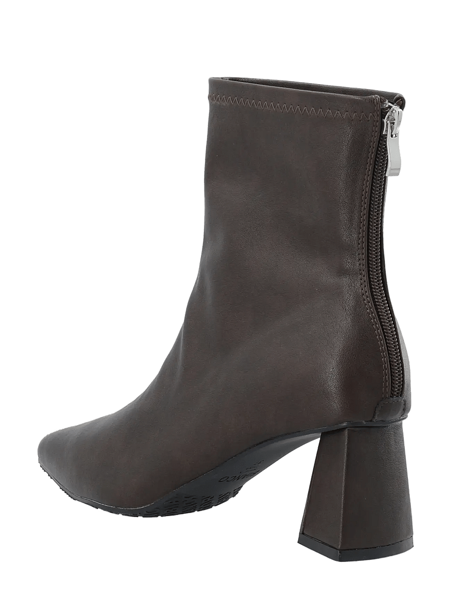 Bianco - BIAMARALYN Back Zip Boot Faux Leather - stiefeletten mit absatz - brown - 2