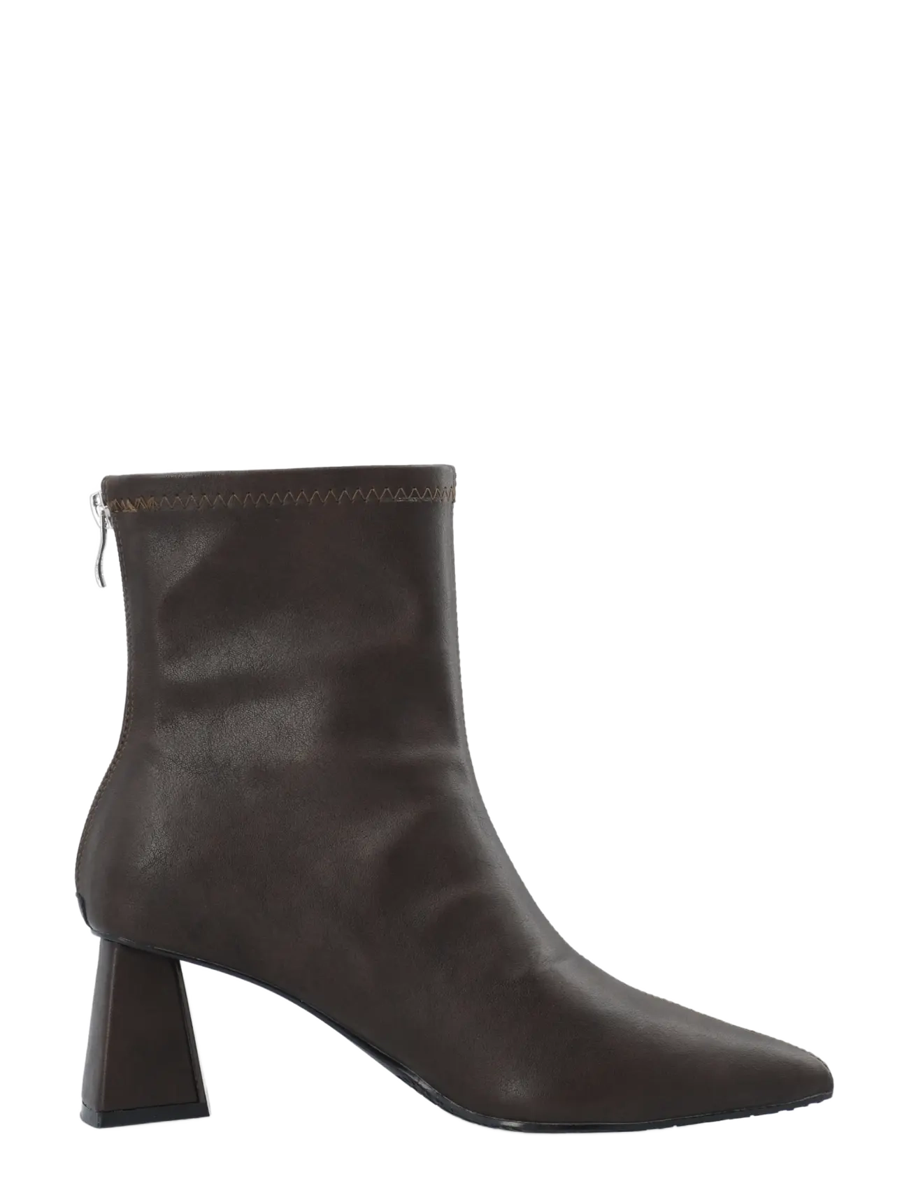 Bianco - BIAMARALYN Back Zip Boot Faux Leather - stiefeletten mit absatz - brown - 3