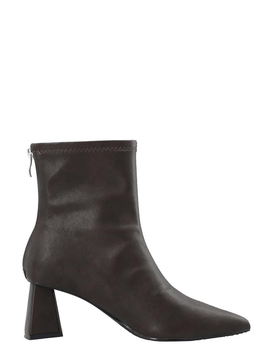 Bianco - BIAMARALYN Back Zip Boot Faux Leather - stiefeletten mit absatz - brown - 3