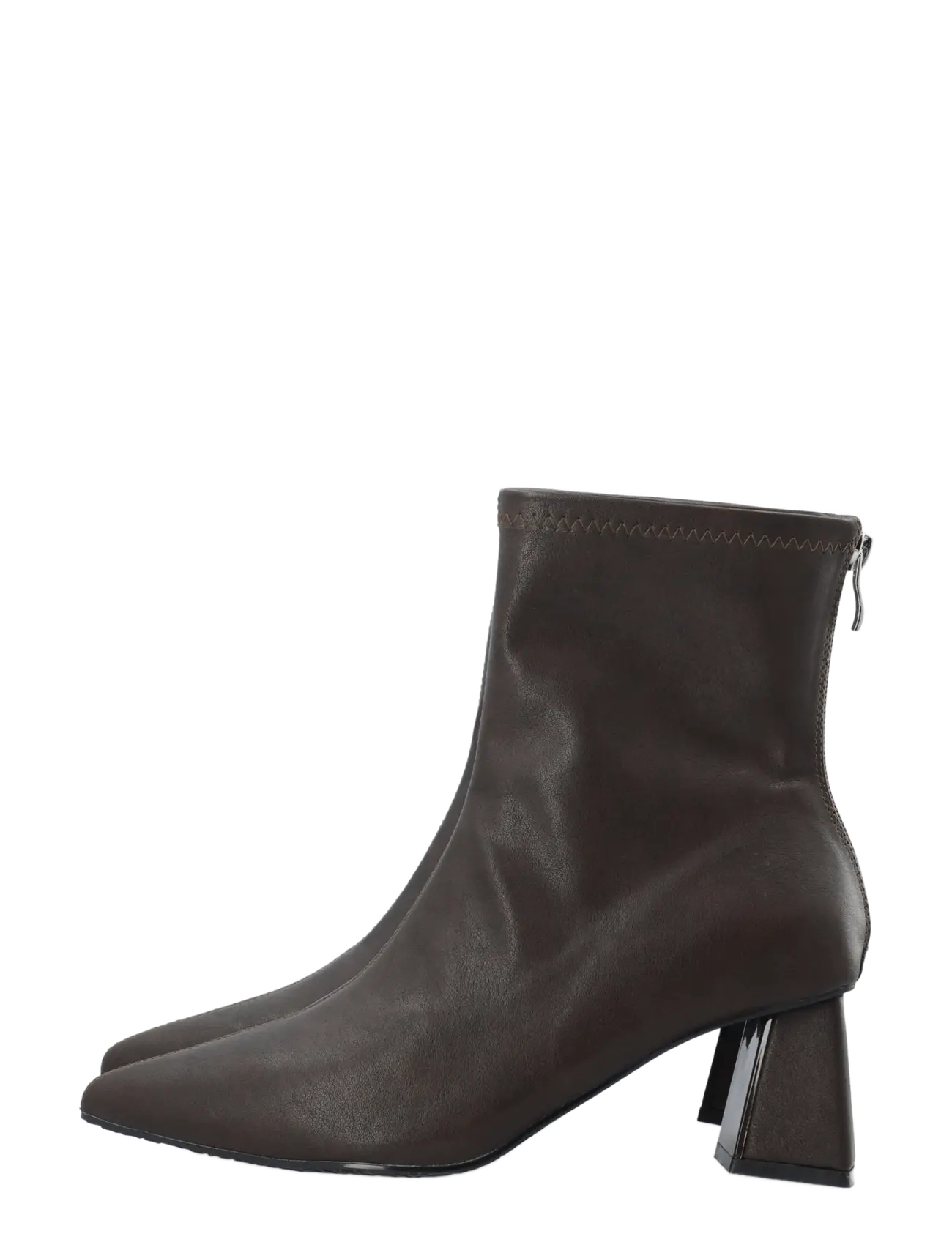 Bianco - BIAMARALYN Back Zip Boot Faux Leather - stiefeletten mit absatz - brown - 5
