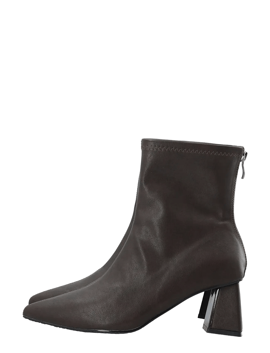 Bianco - BIAMARALYN Back Zip Boot Faux Leather - stiefeletten mit absatz - brown - 5