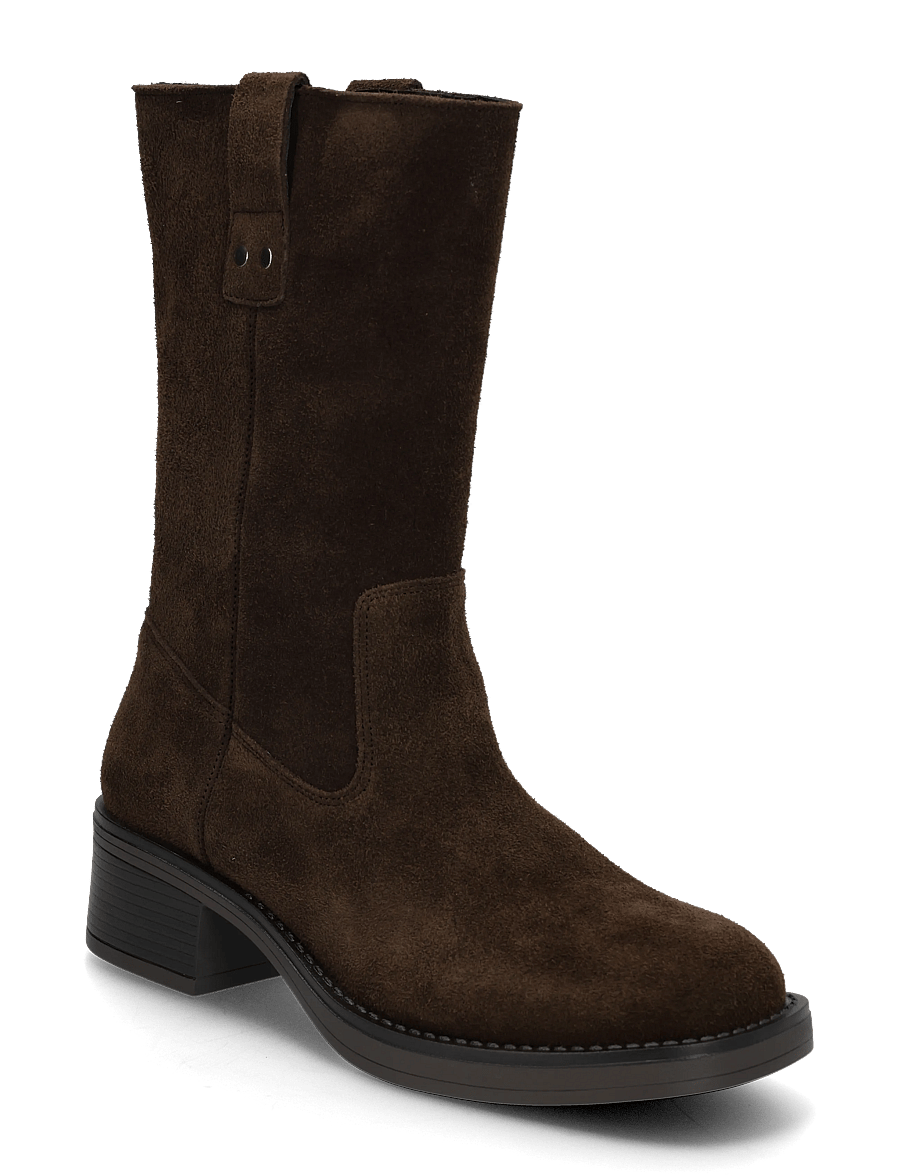 Bianco - BIAMARY Mid Pull On Boot Suede - støvletter - brown - 0