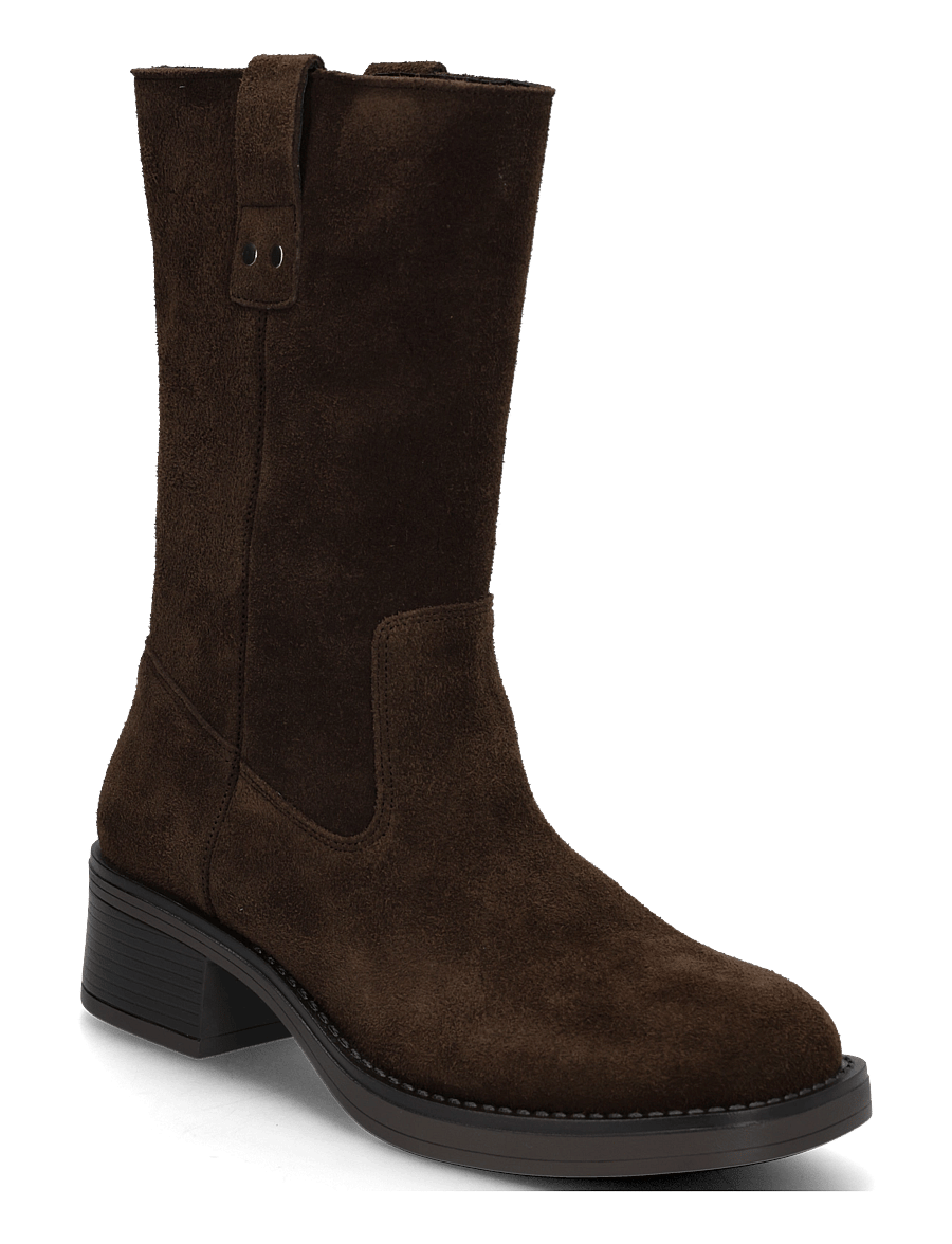 Bianco - BIAMARY Mid Pull On Boot Suede - stiefeletten mit absatz - brown - 0