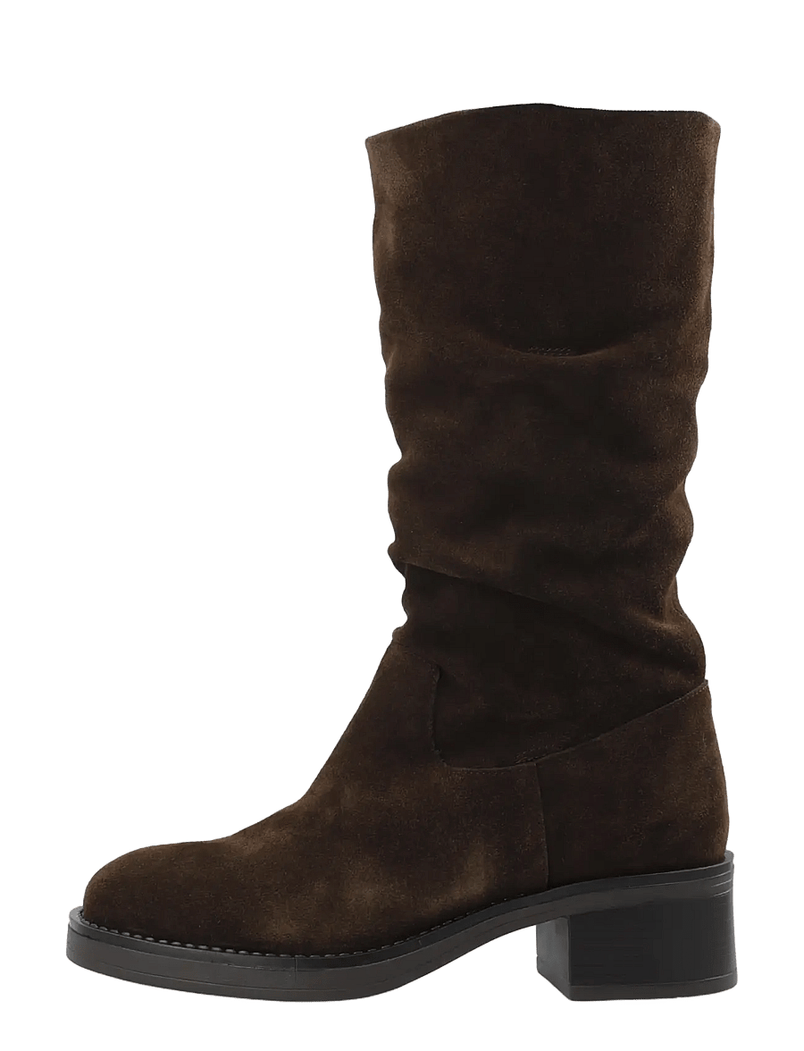 Bianco - BIAMARY Slouchy Pull On Boot Suede - stövletter - brown - 1