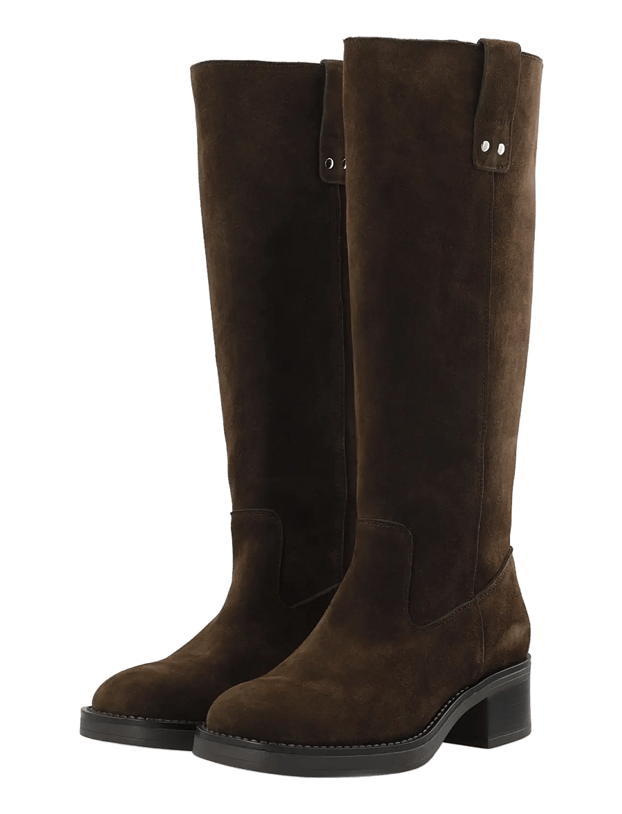 Bianco - BIAMARY Knee High Pull On Boot Suede - brown - 4