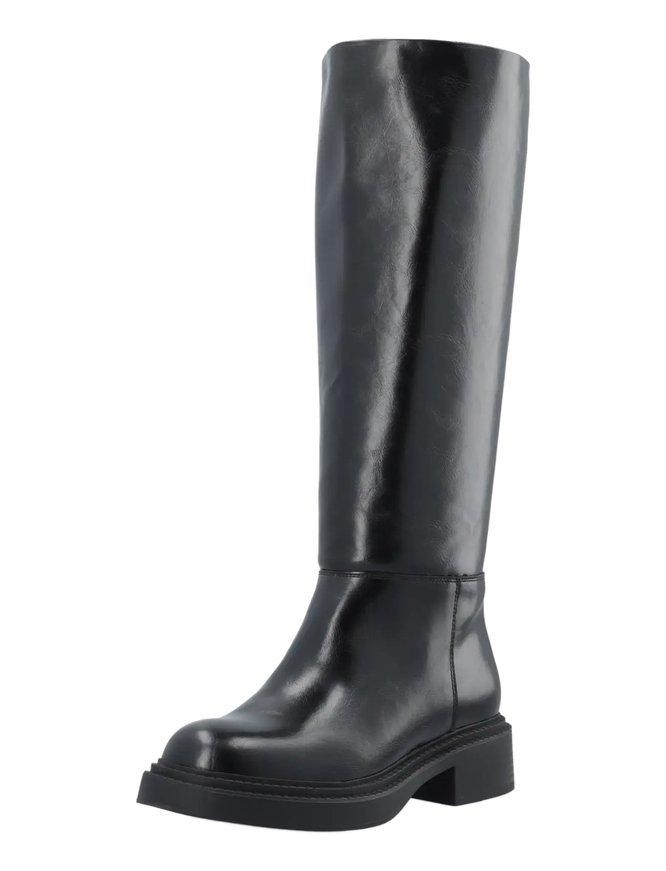 Bianco BIAWILLOW Knee High Pull On Boot Faux Leather - Wysokie kozaki - BLACK / black