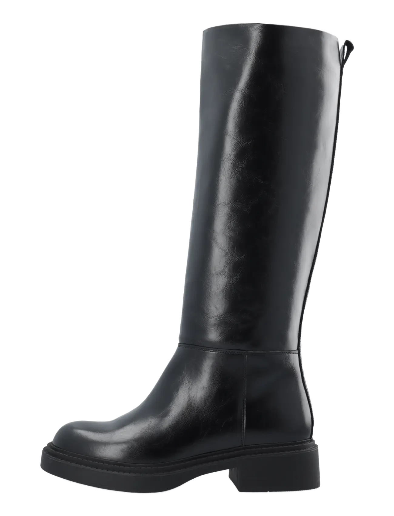 Bianco - BIAWILLOW Knee High Pull On Boot Faux Leather - knähöga stövlar - black - 1