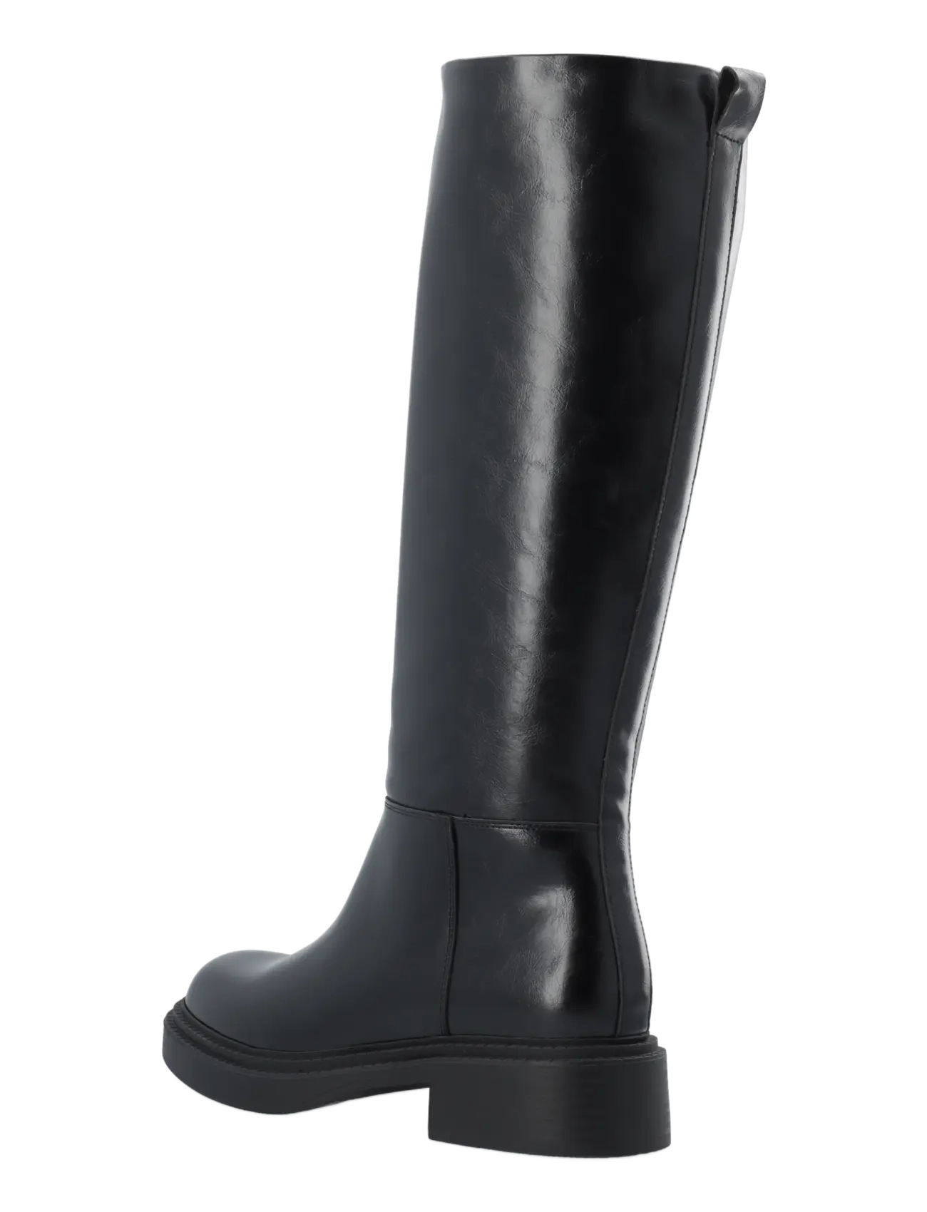 Bianco - BIAWILLOW Knee High Pull On Boot Faux Leather - knähöga stövlar - black - 2