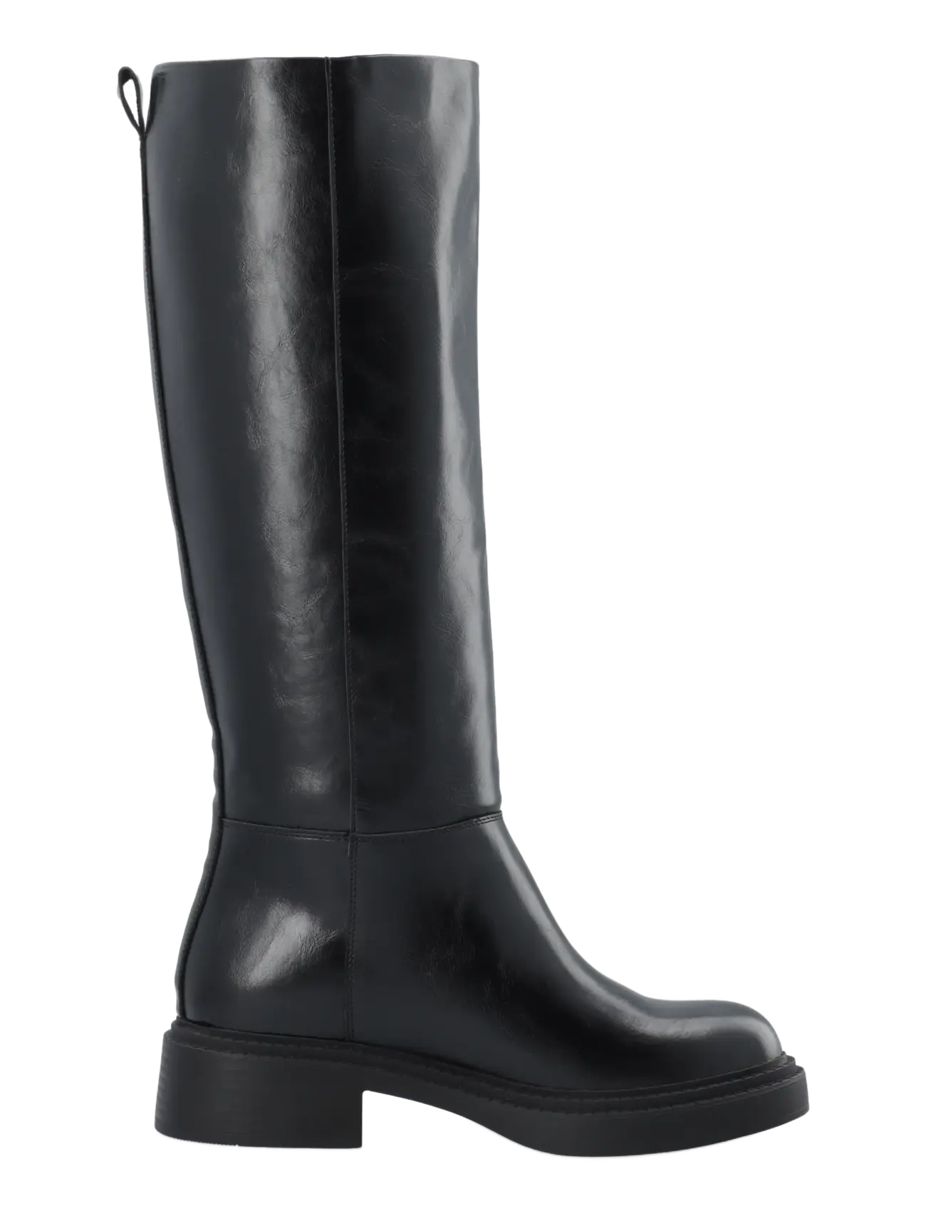 Bianco - BIAWILLOW Knee High Pull On Boot Faux Leather - knähöga stövlar - black - 3