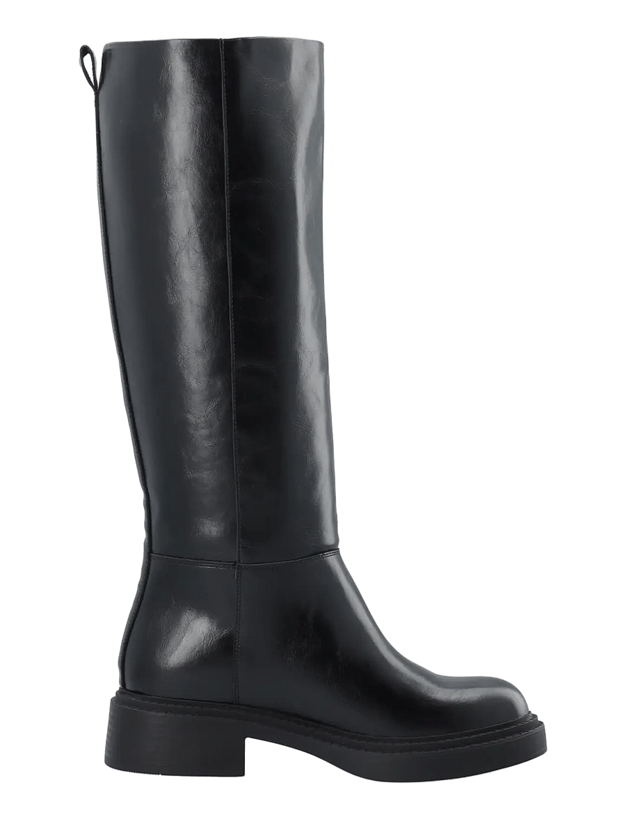 Bianco - BIAWILLOW Knee High Pull On Boot Faux Leather - knähöga stövlar - black - 3