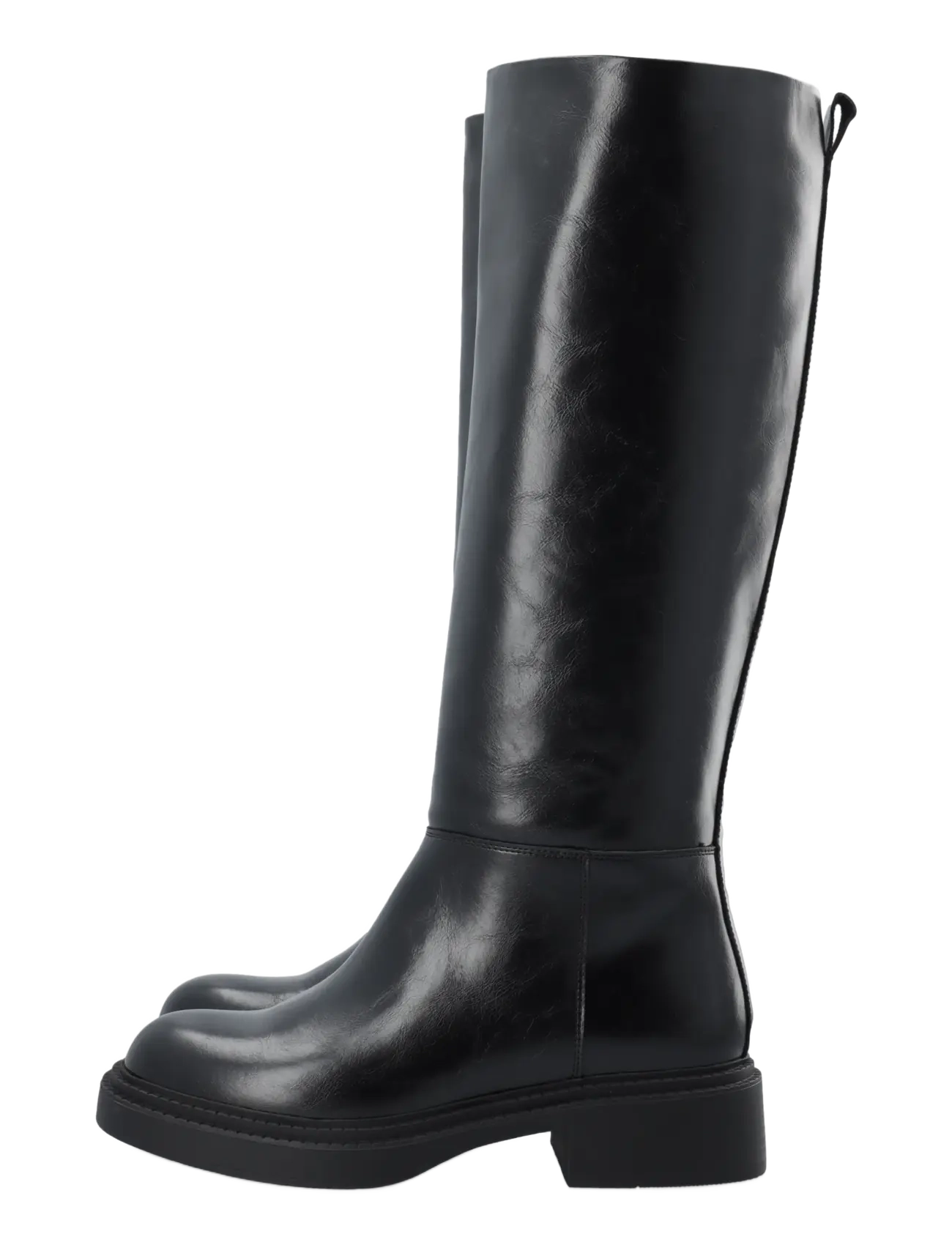 Bianco - BIAWILLOW Knee High Pull On Boot Faux Leather - knähöga stövlar - black - 4